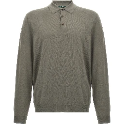Gray Virgin Wool Polo Shirt