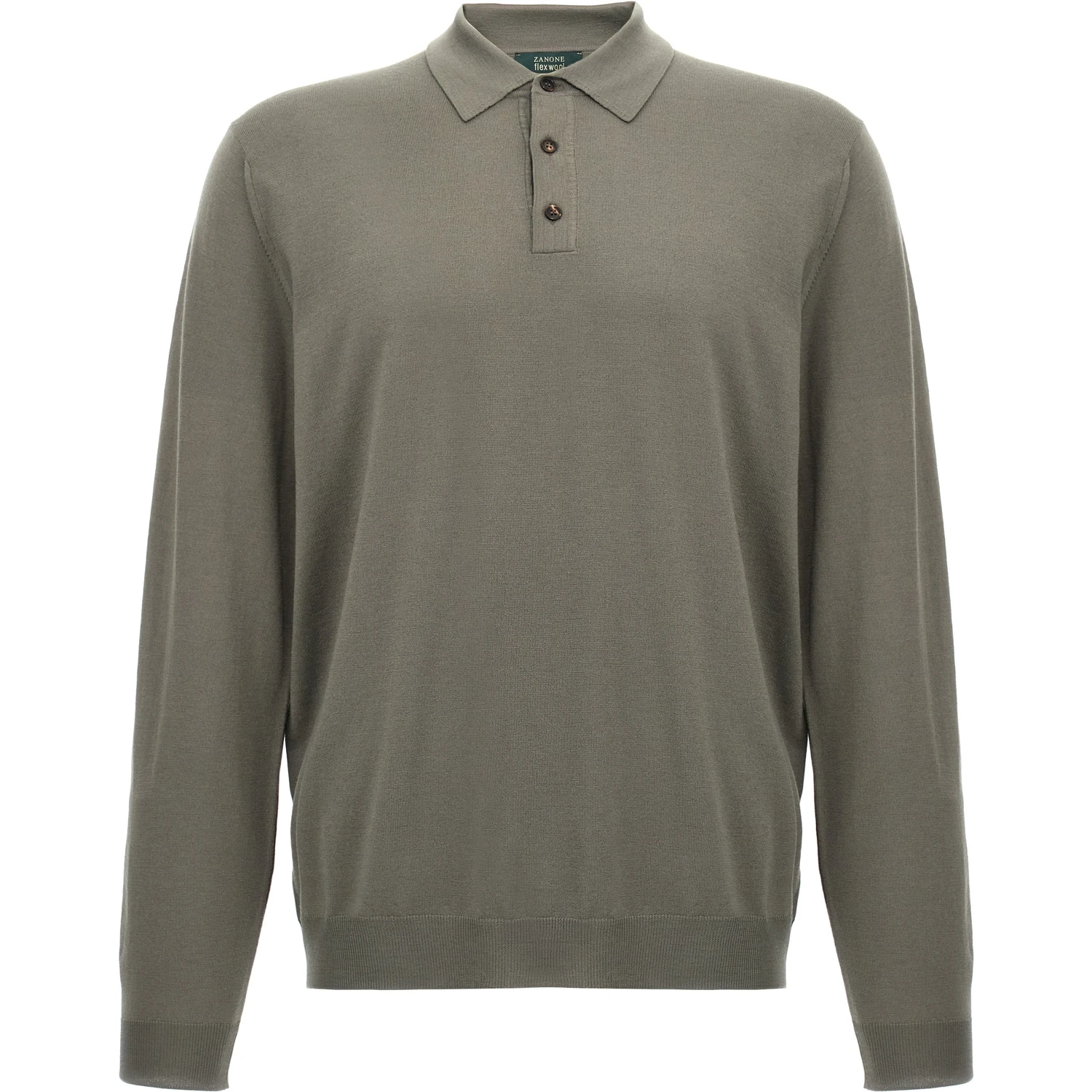 Gray Virgin Wool Polo Shirt