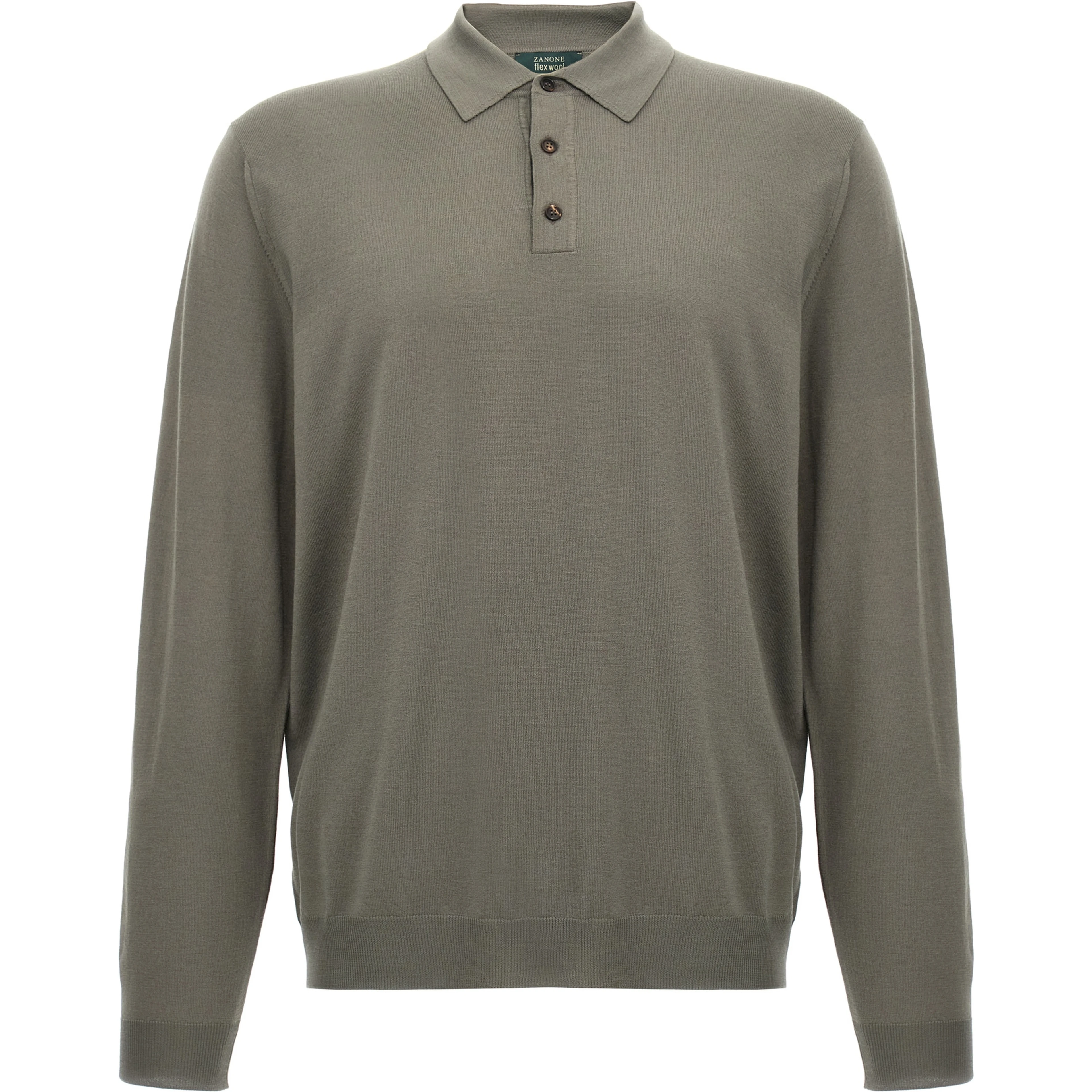 Gray Virgin Wool Polo Shirt