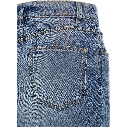 Blue Cotton Mini Skirt