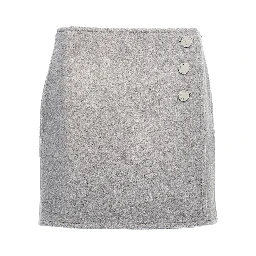 Gray Wool Long Skirt