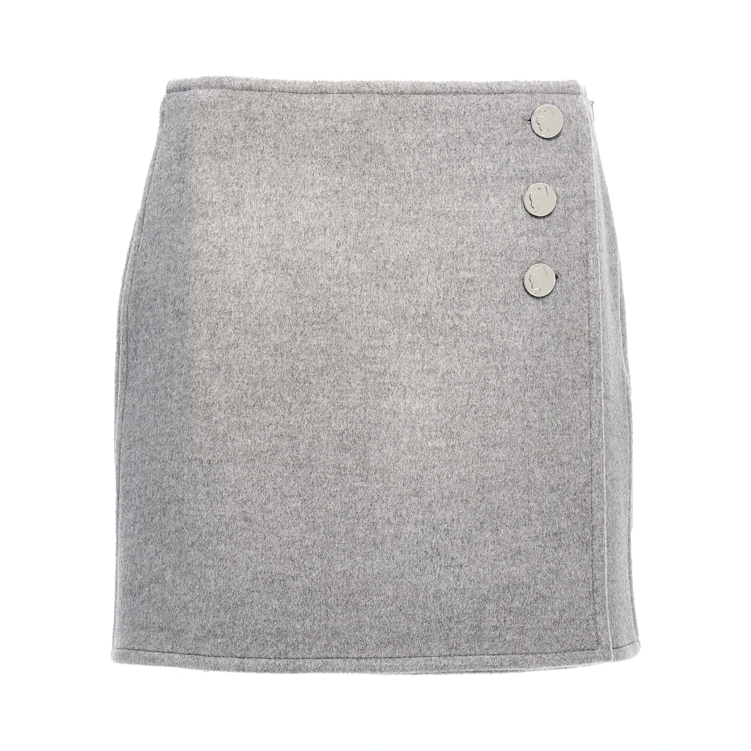 Gray Wool Long Skirt