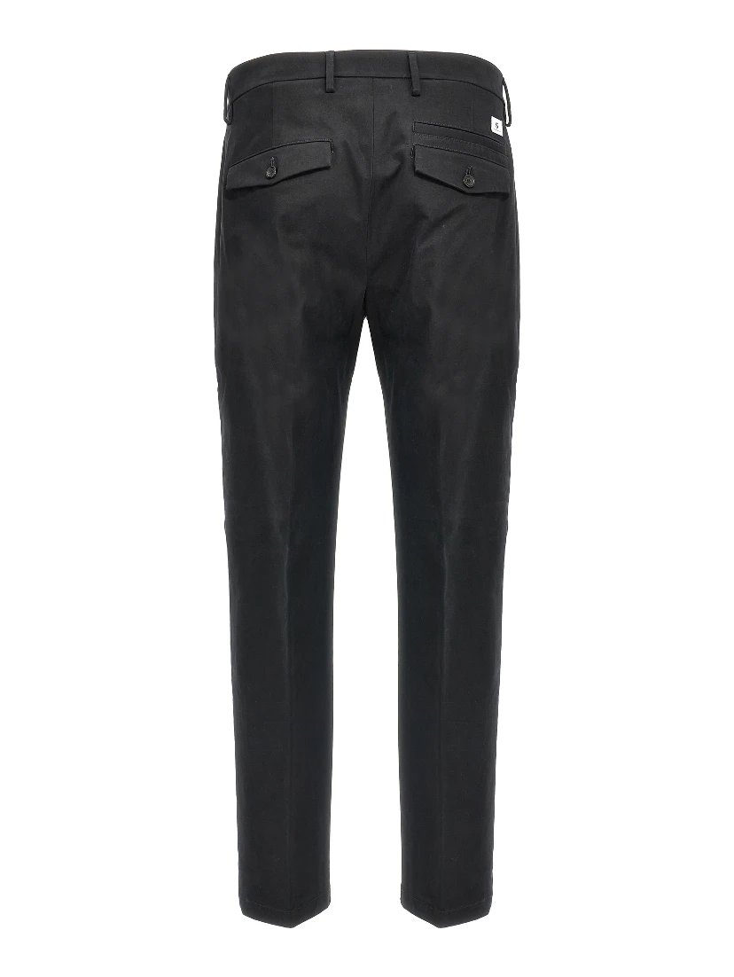 Black Cotton Casual Pants