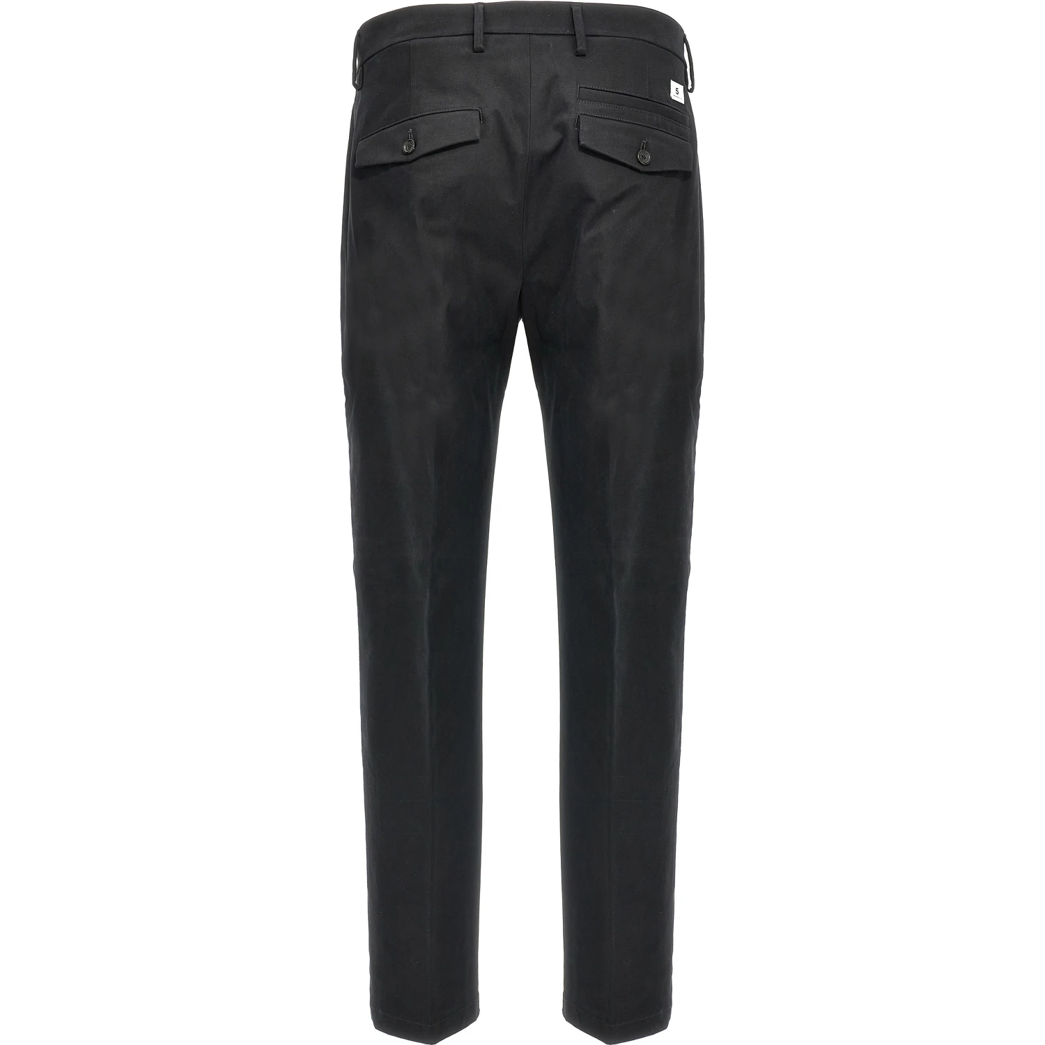 Black Cotton Casual Pants