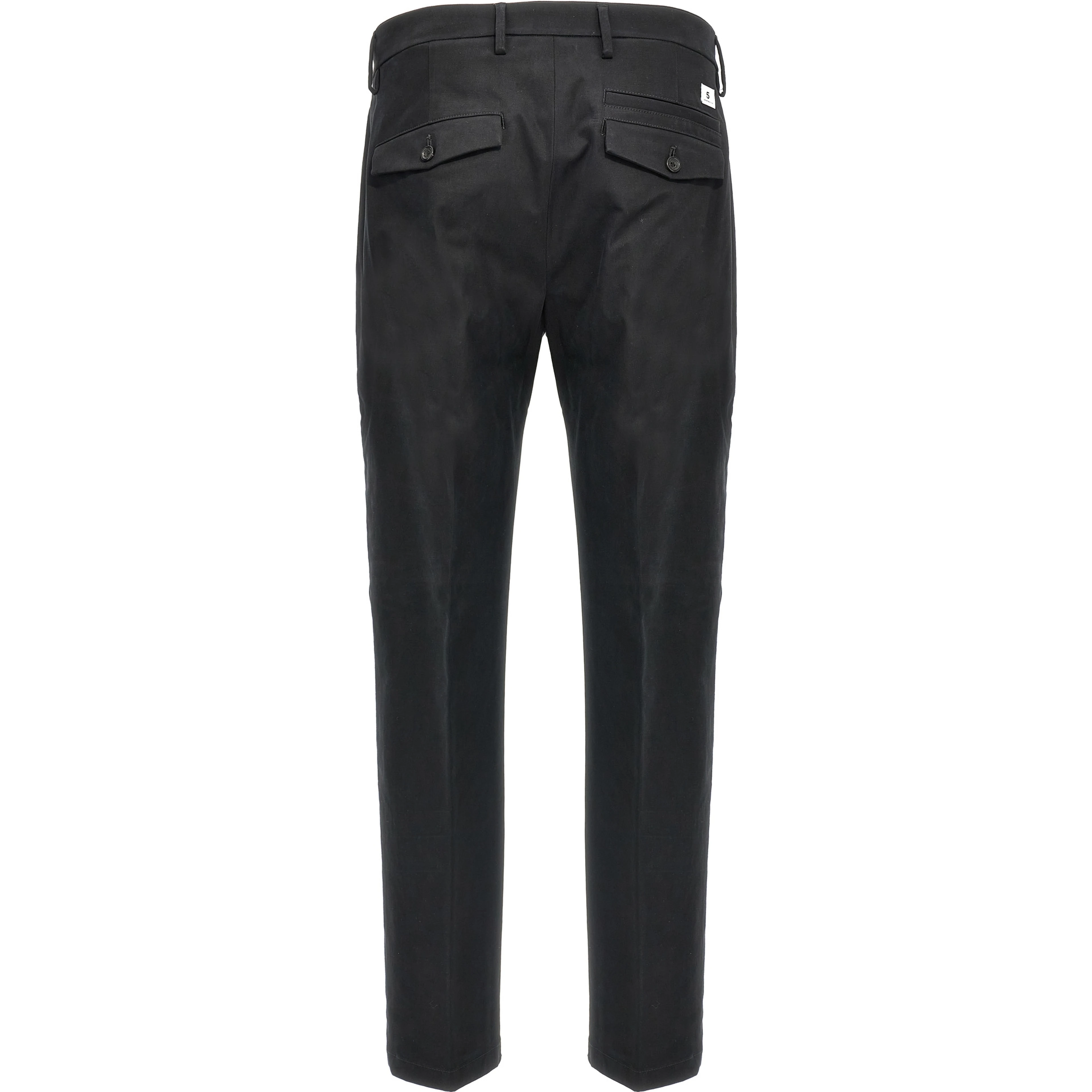 Black Cotton Casual Pants