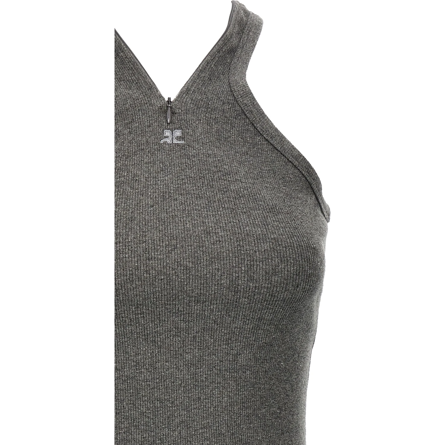 Gray Cotton Short Dress