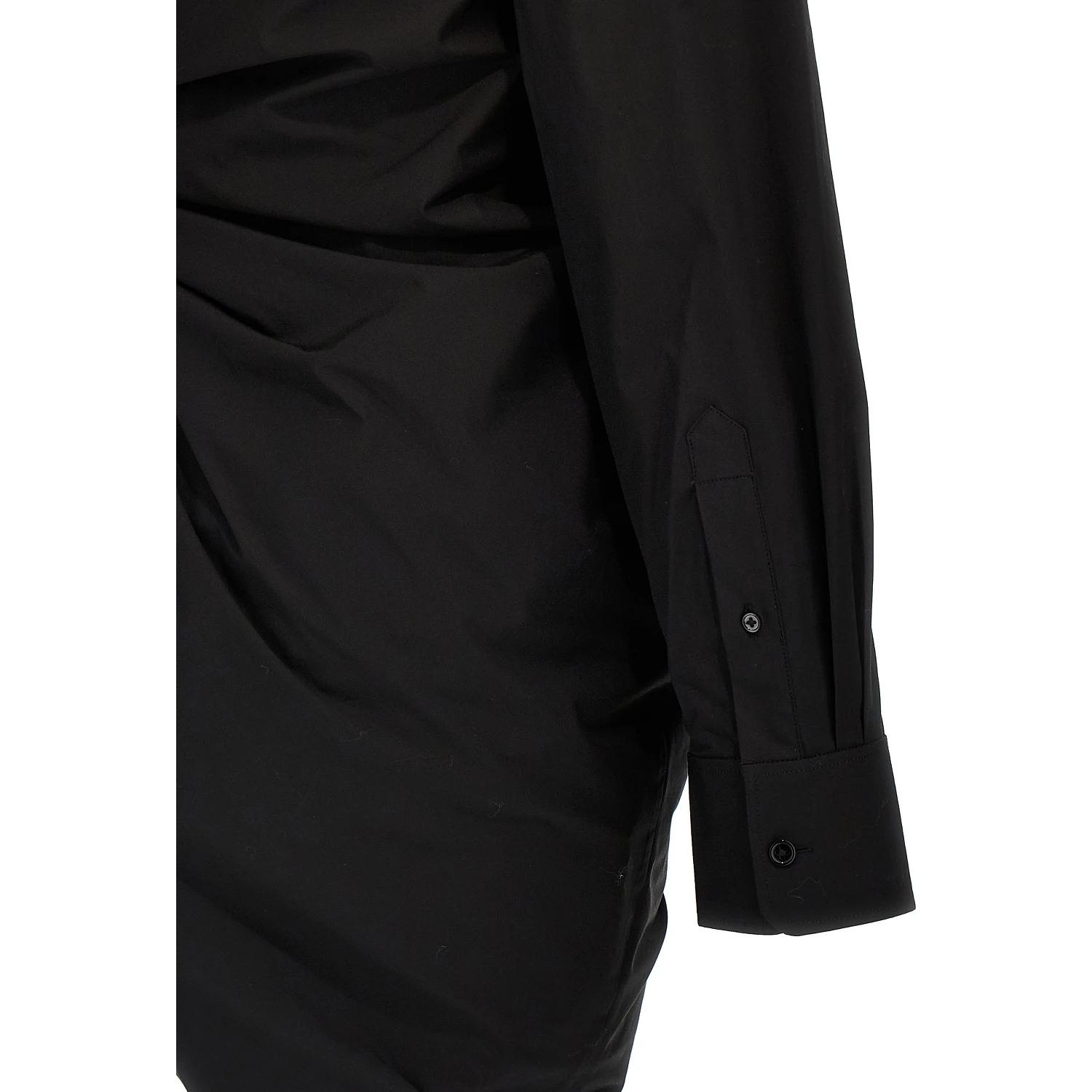 Black Cotton Short Dress