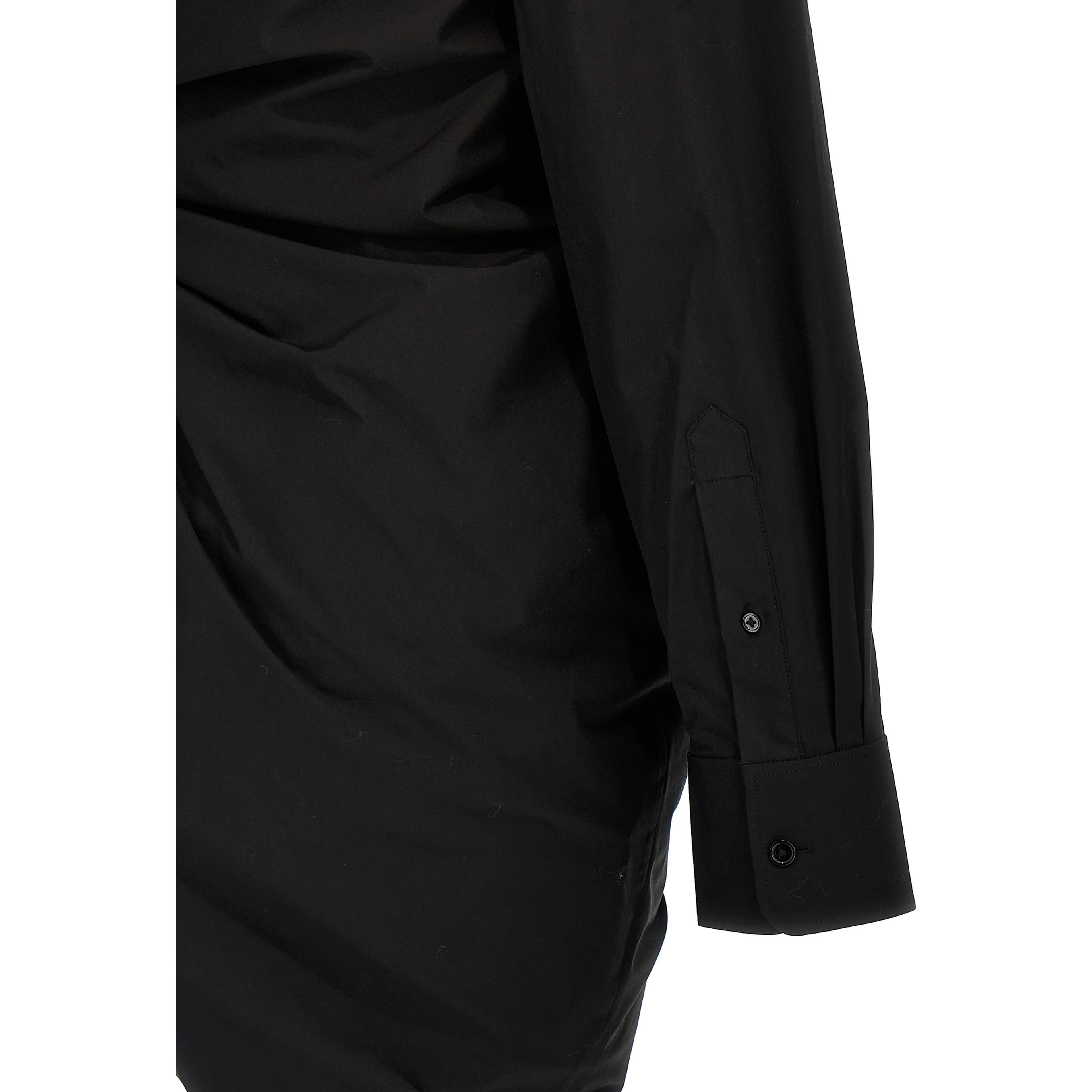 Black Cotton Short Dress
