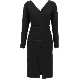 Black Viscose Midi Dress
