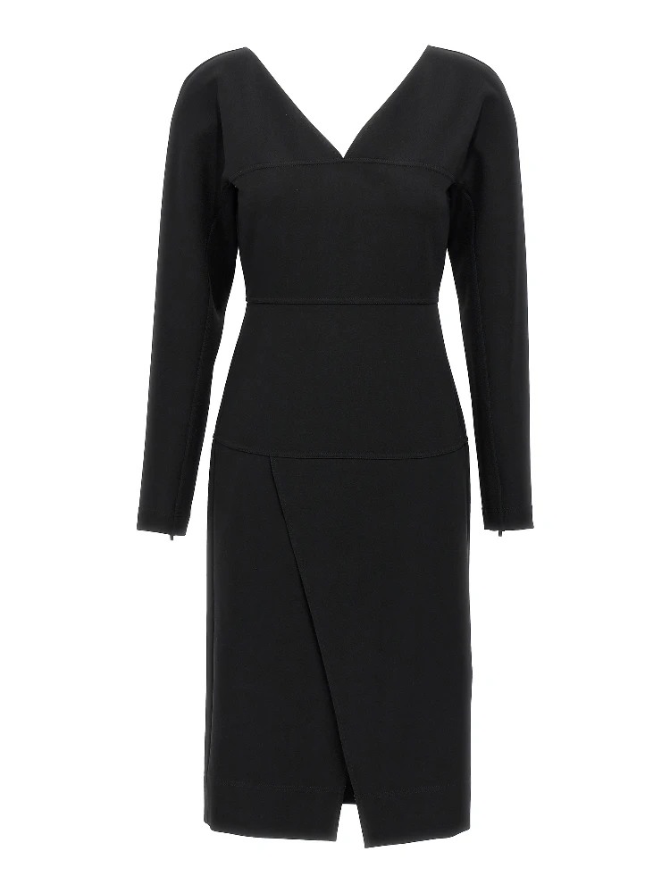 Black Viscose Midi Dress