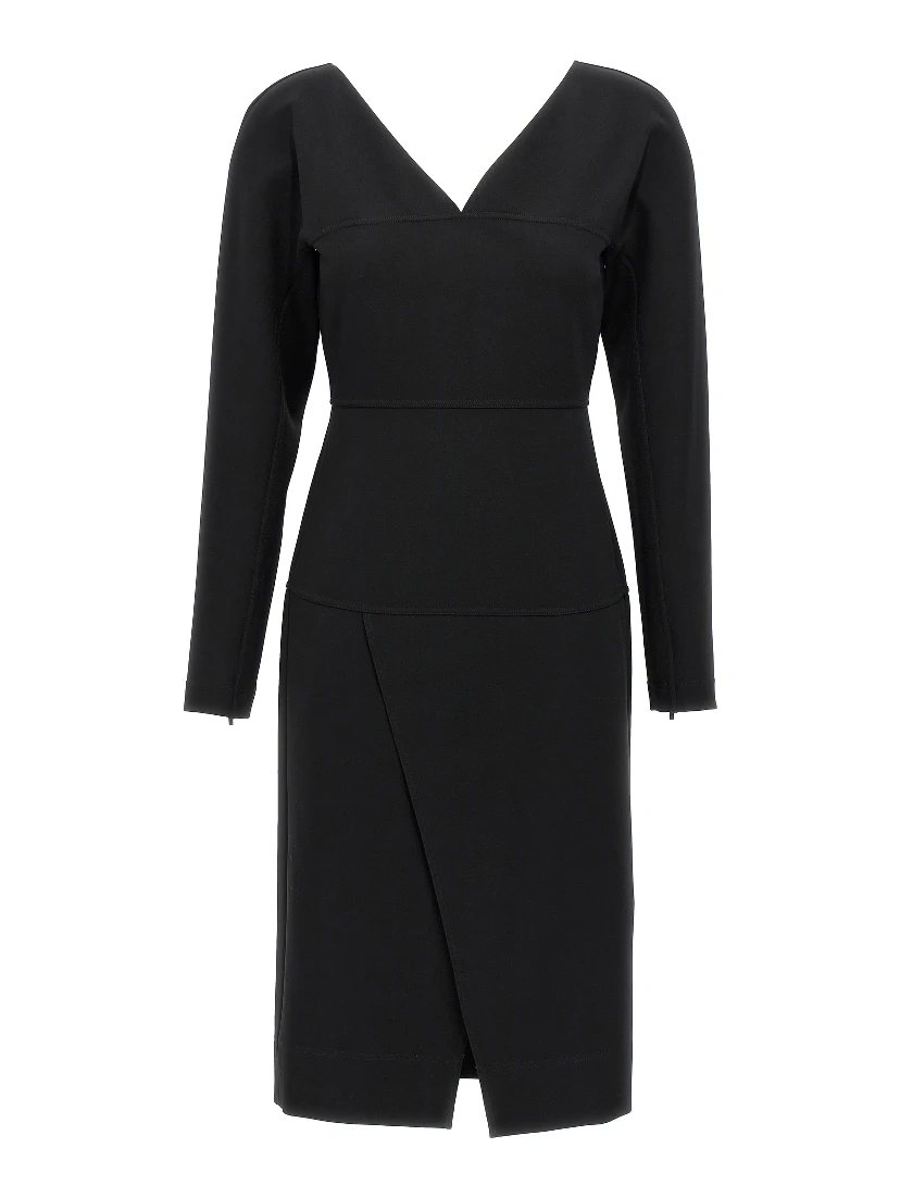 Black Viscose Midi Dress
