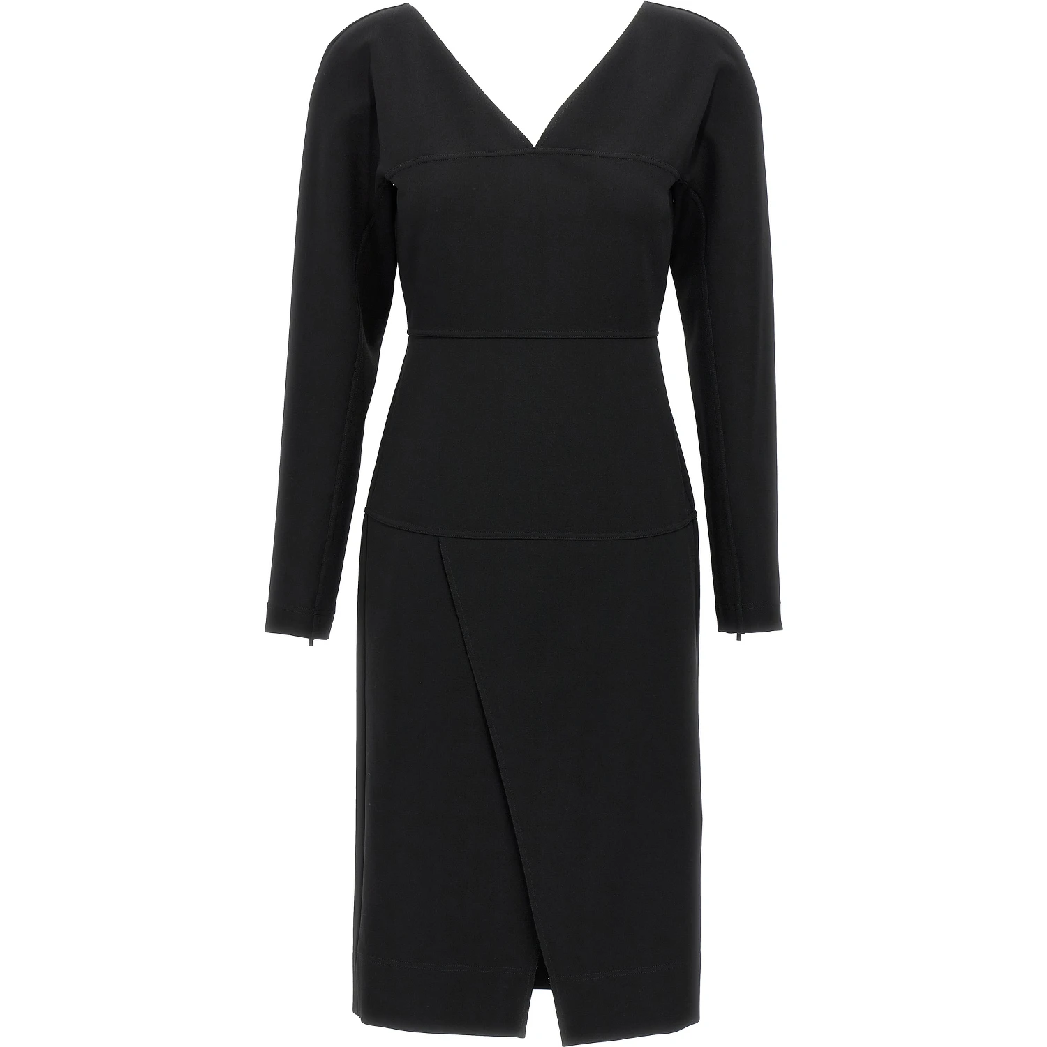 Black Viscose Midi Dress