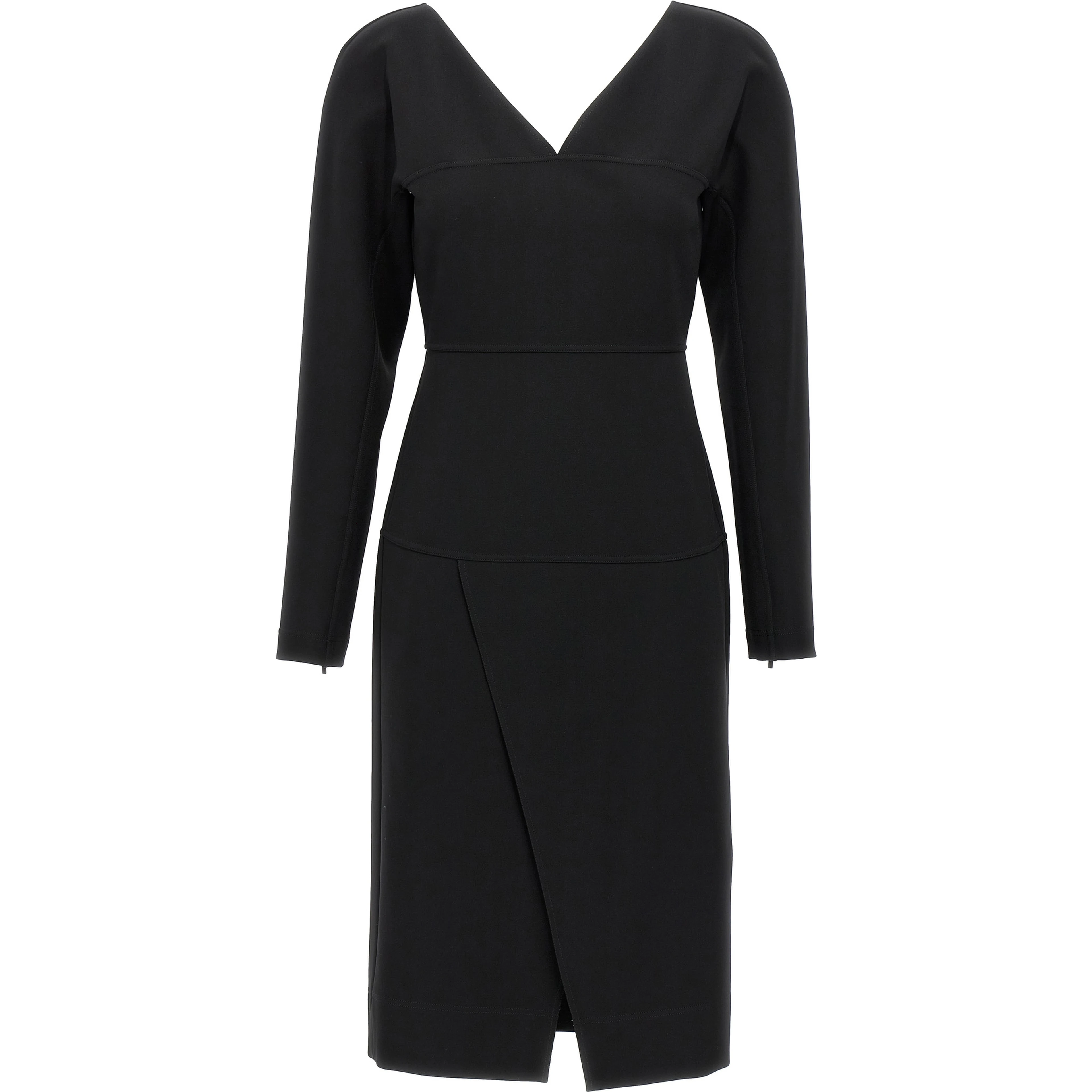 Black Viscose Midi Dress