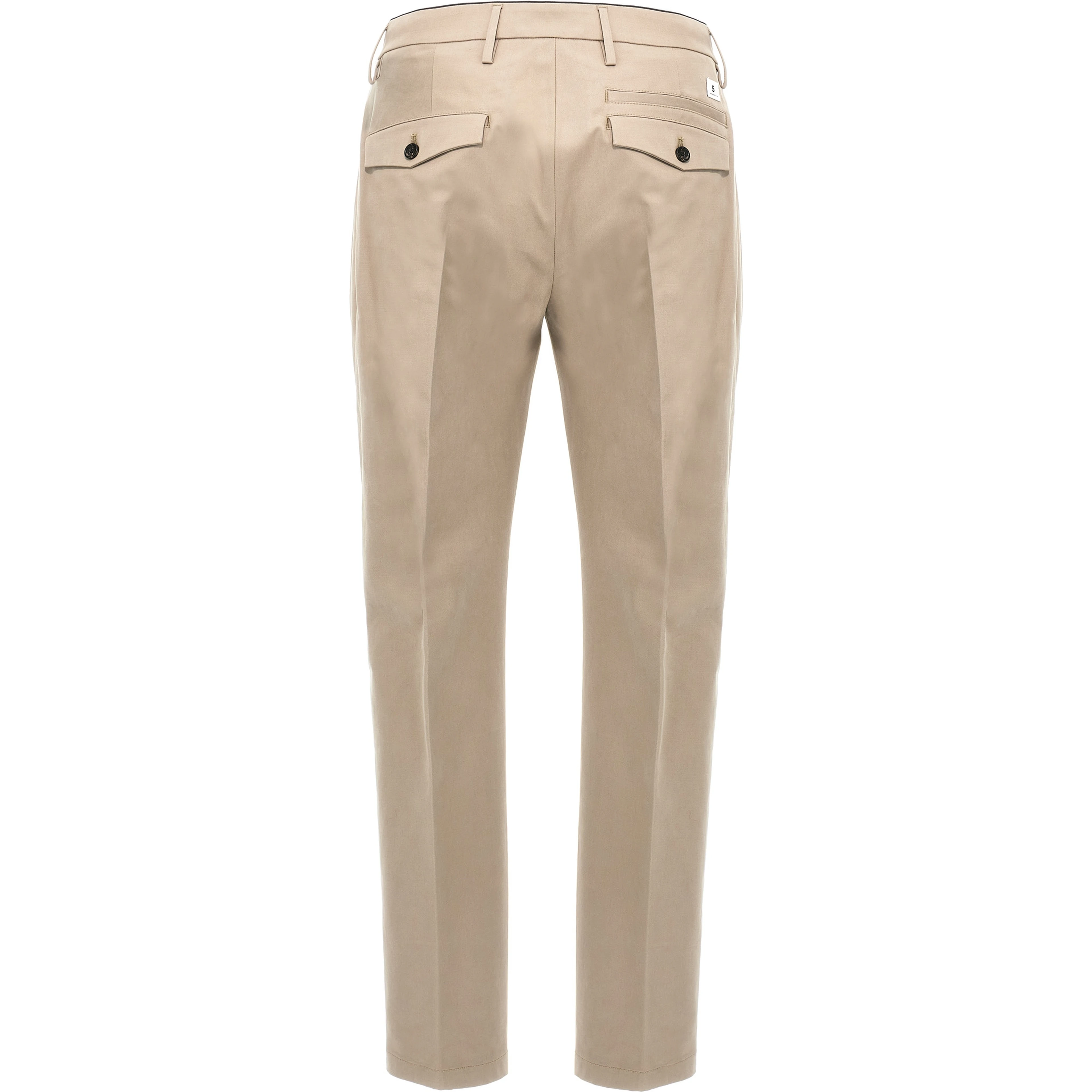 Beige Cotton Casual Pants