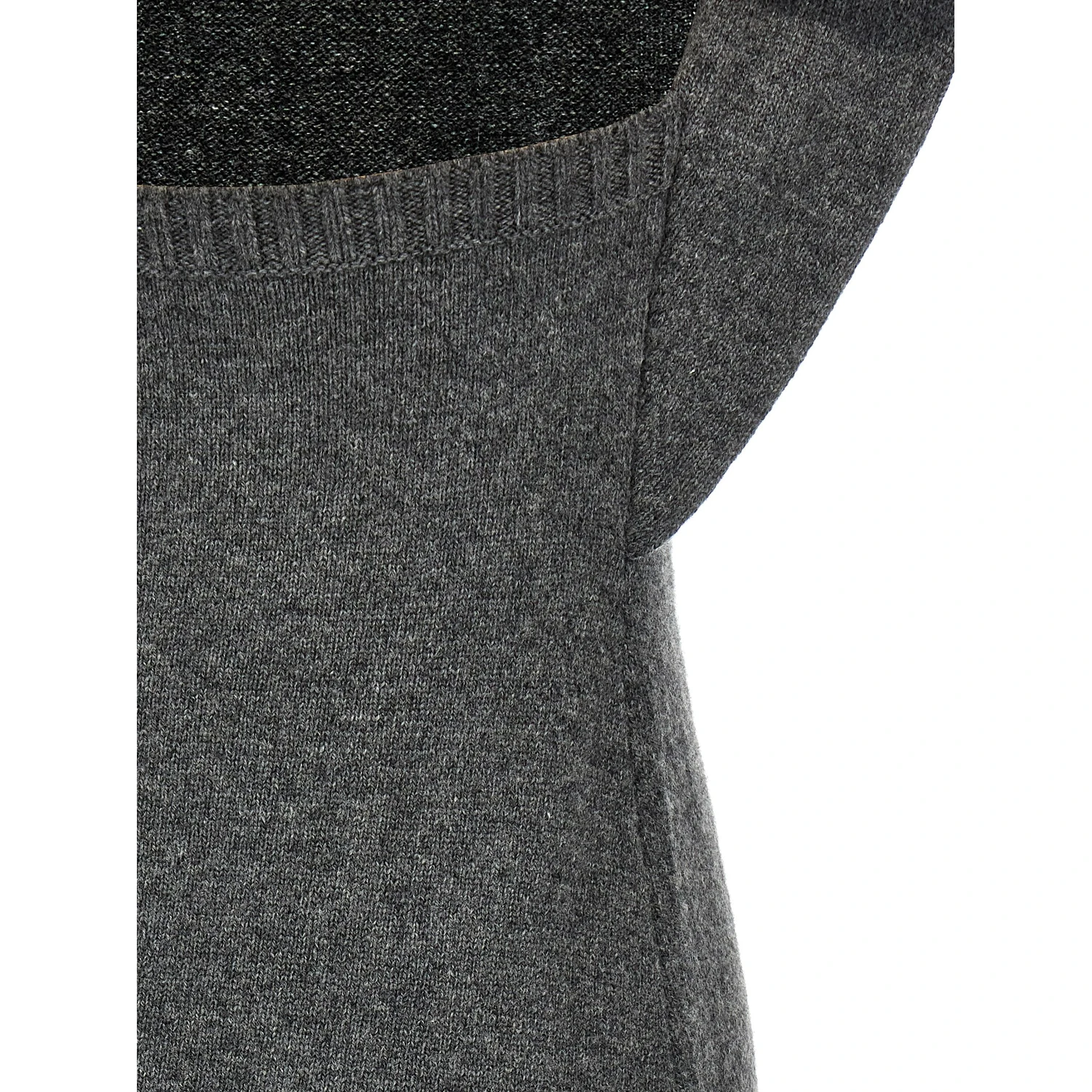 Gray Wool Midi Dress