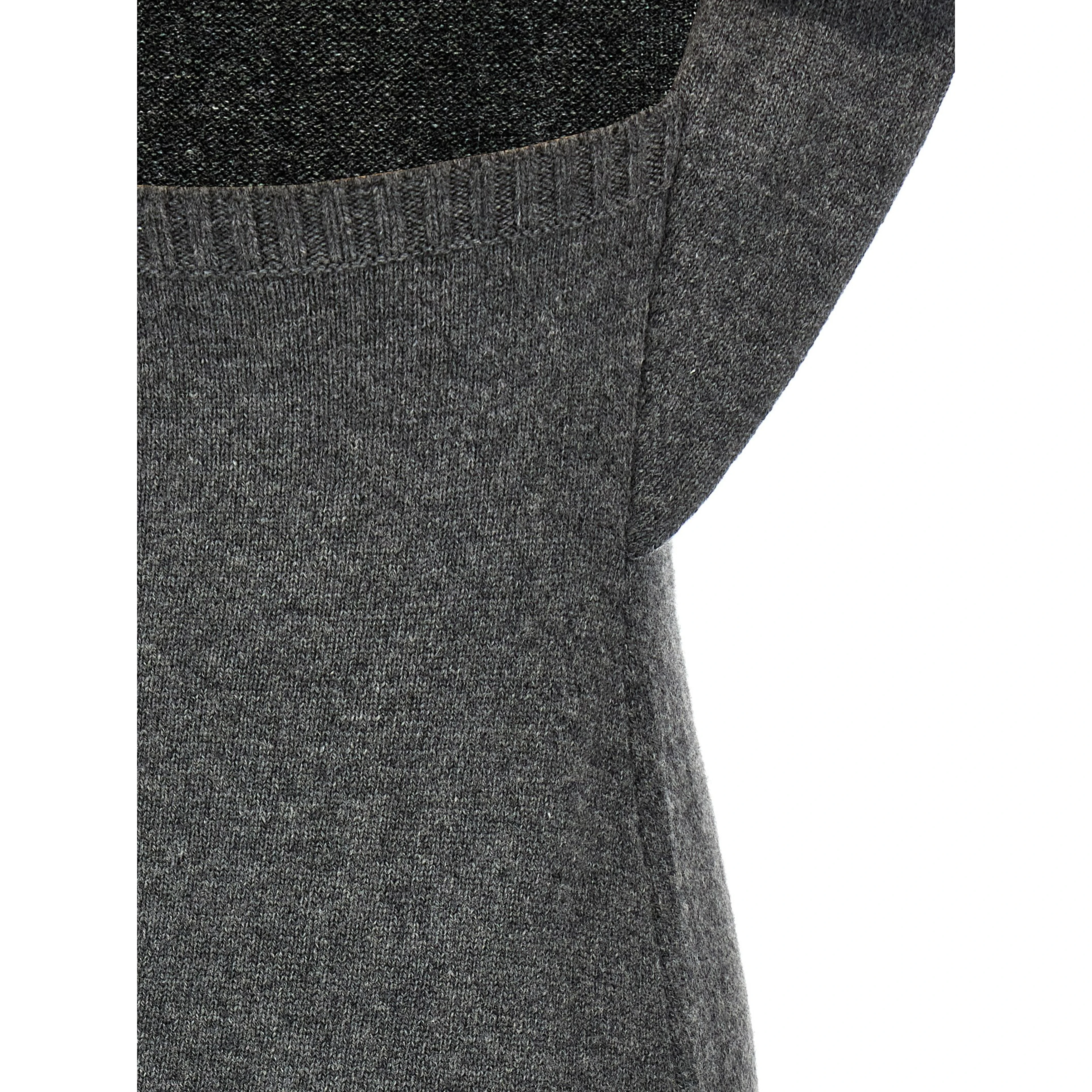 Gray Wool Midi Dress