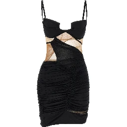 Black Viscose Short Dress