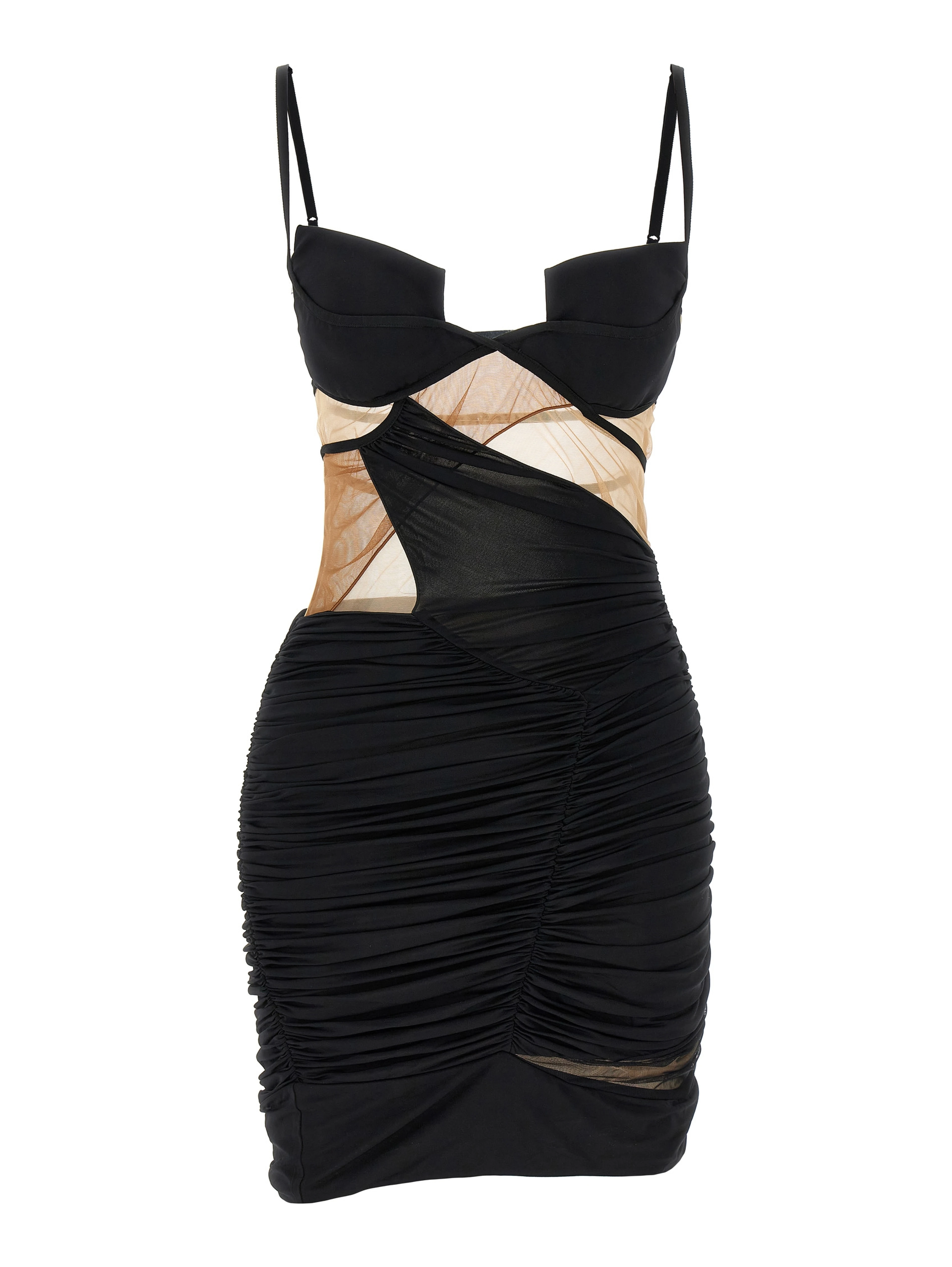 Black Viscose Short Dress