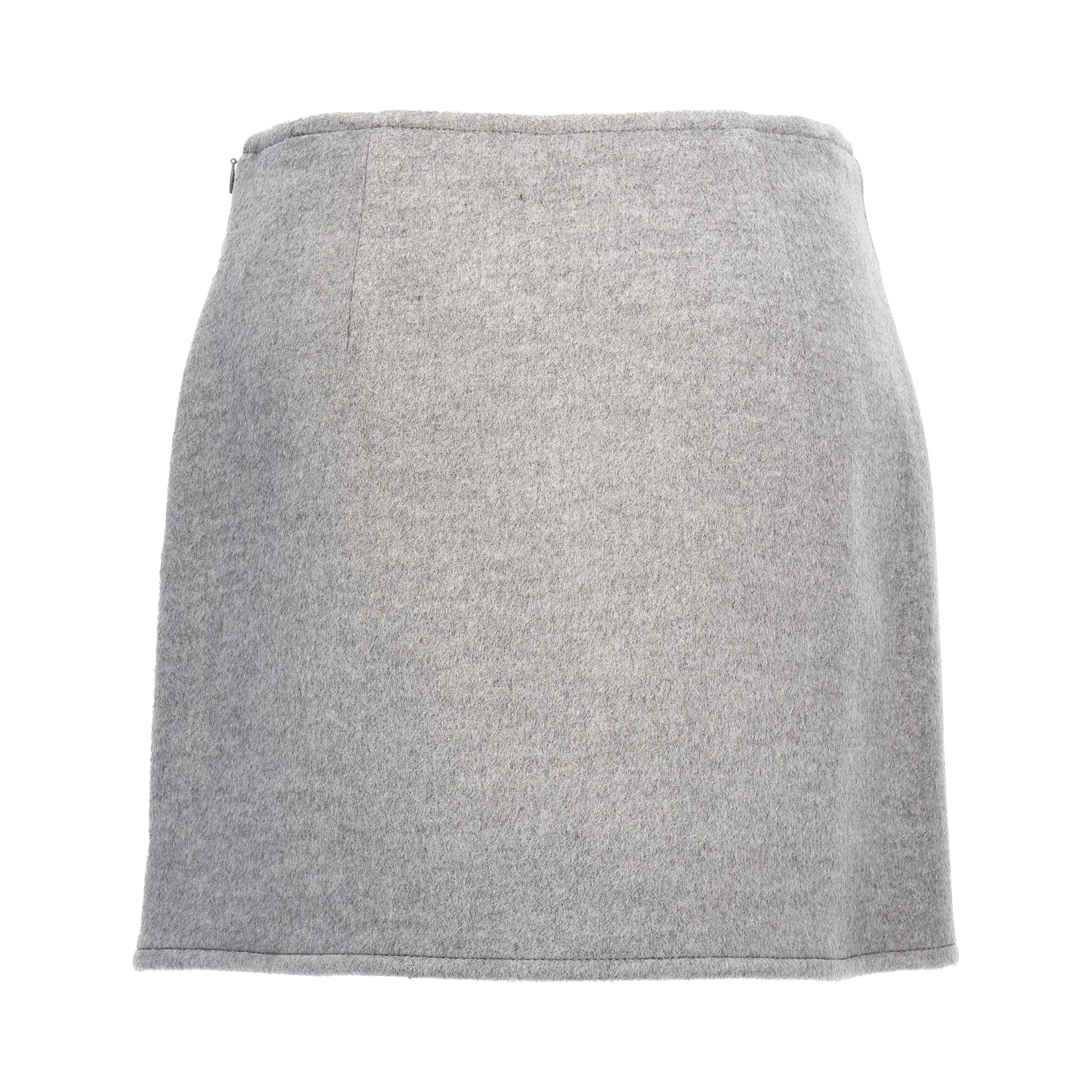 Gray Wool Long Skirt