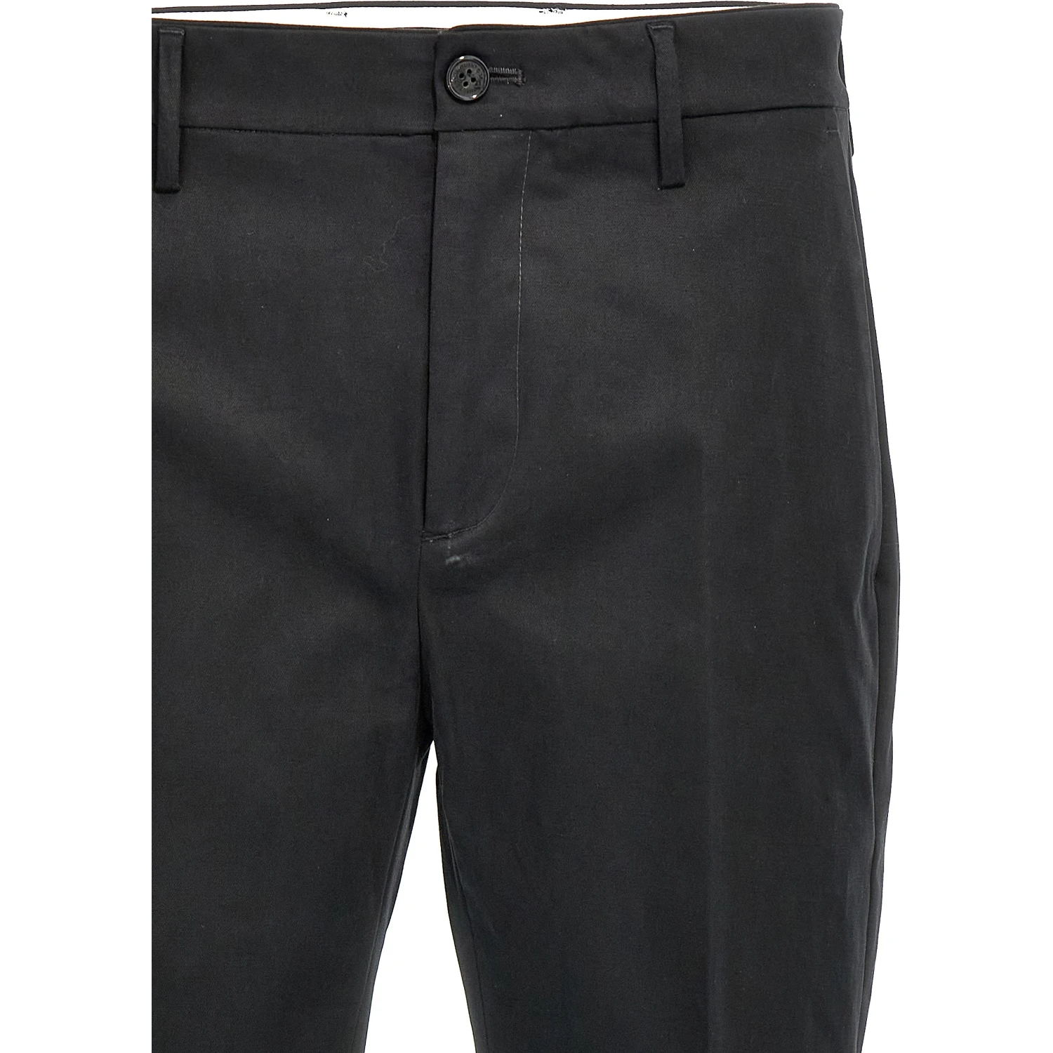Black Cotton Casual Pants