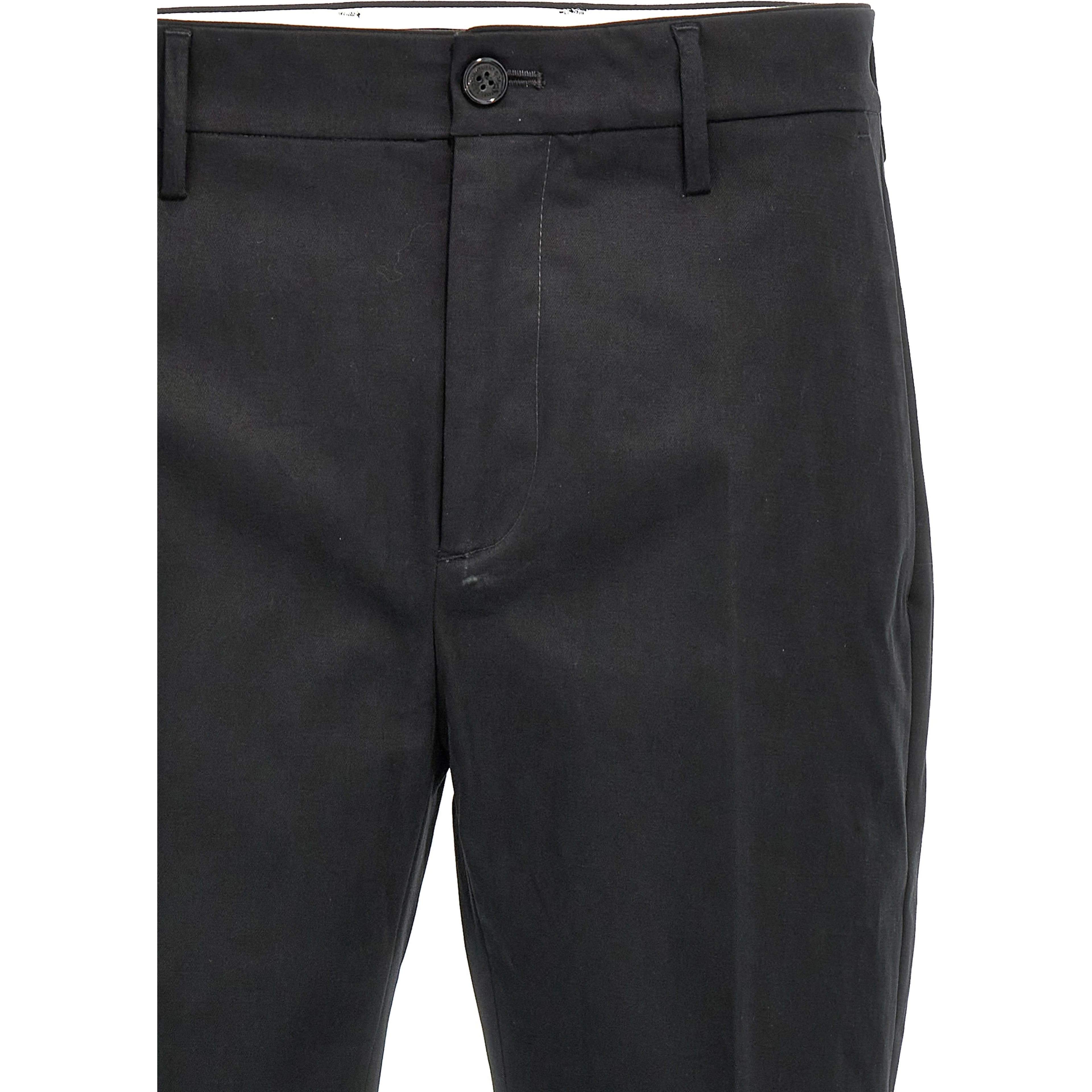 Black Cotton Casual Pants