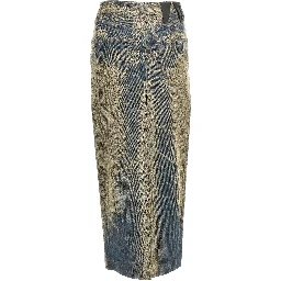 Blue Cotton Mini Skirt