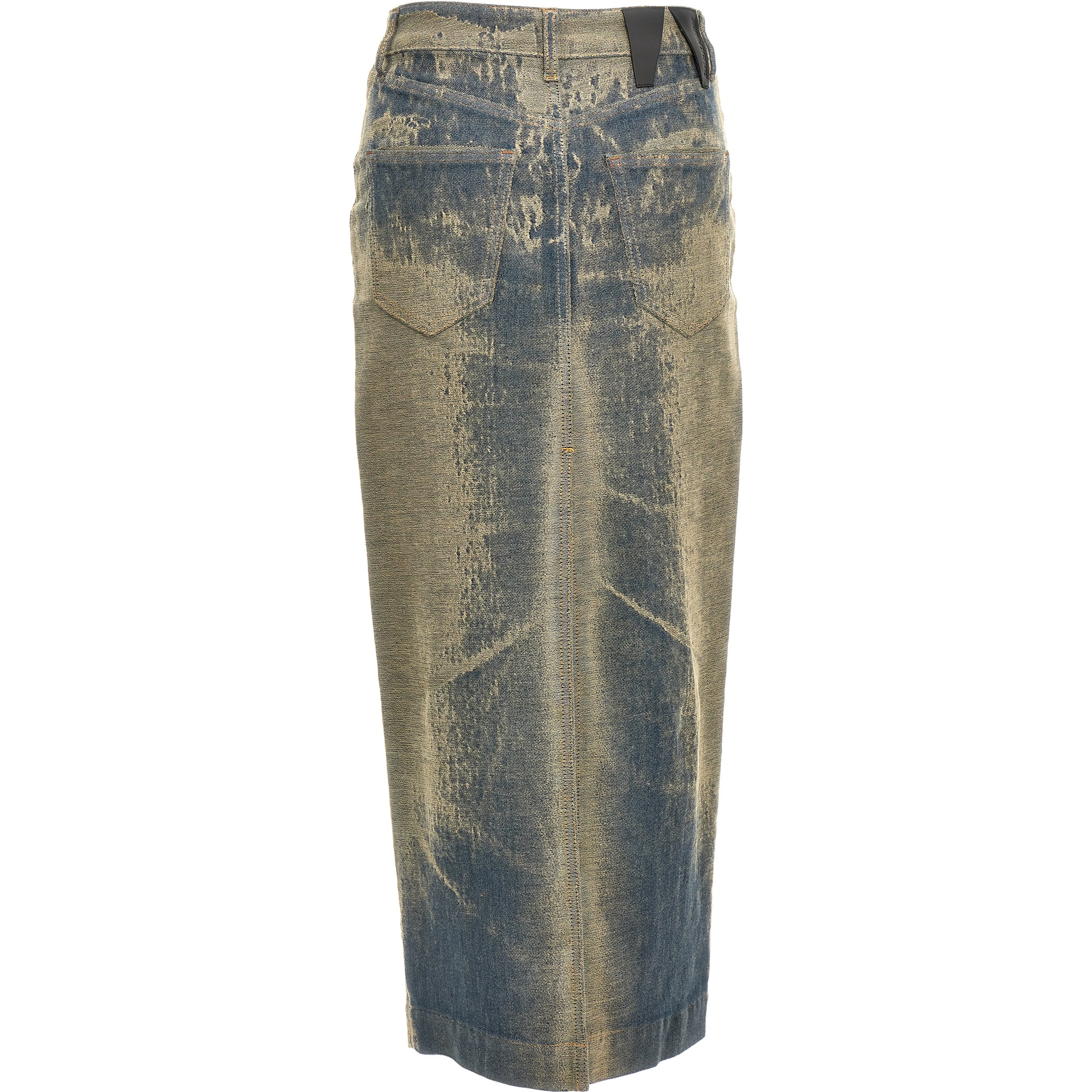 Blue Cotton Mini Skirt