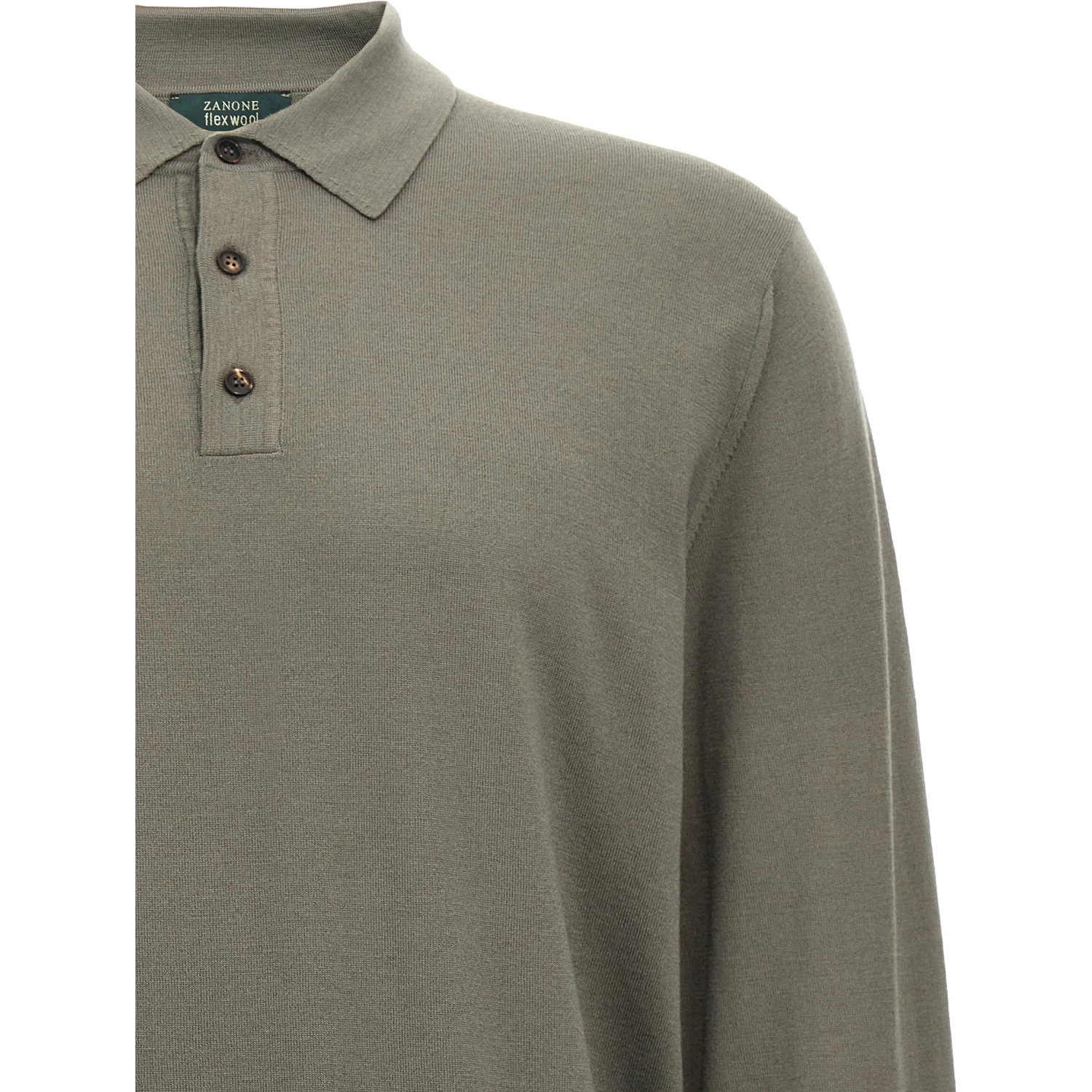 Gray Virgin Wool Polo Shirt