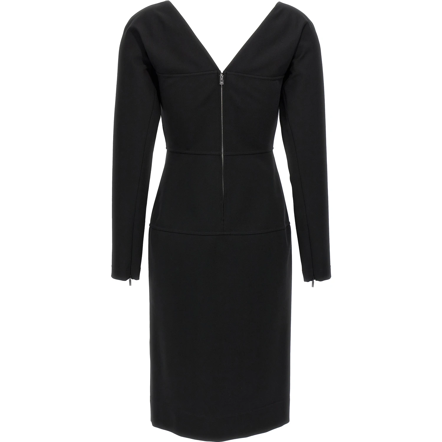 Black Viscose Midi Dress