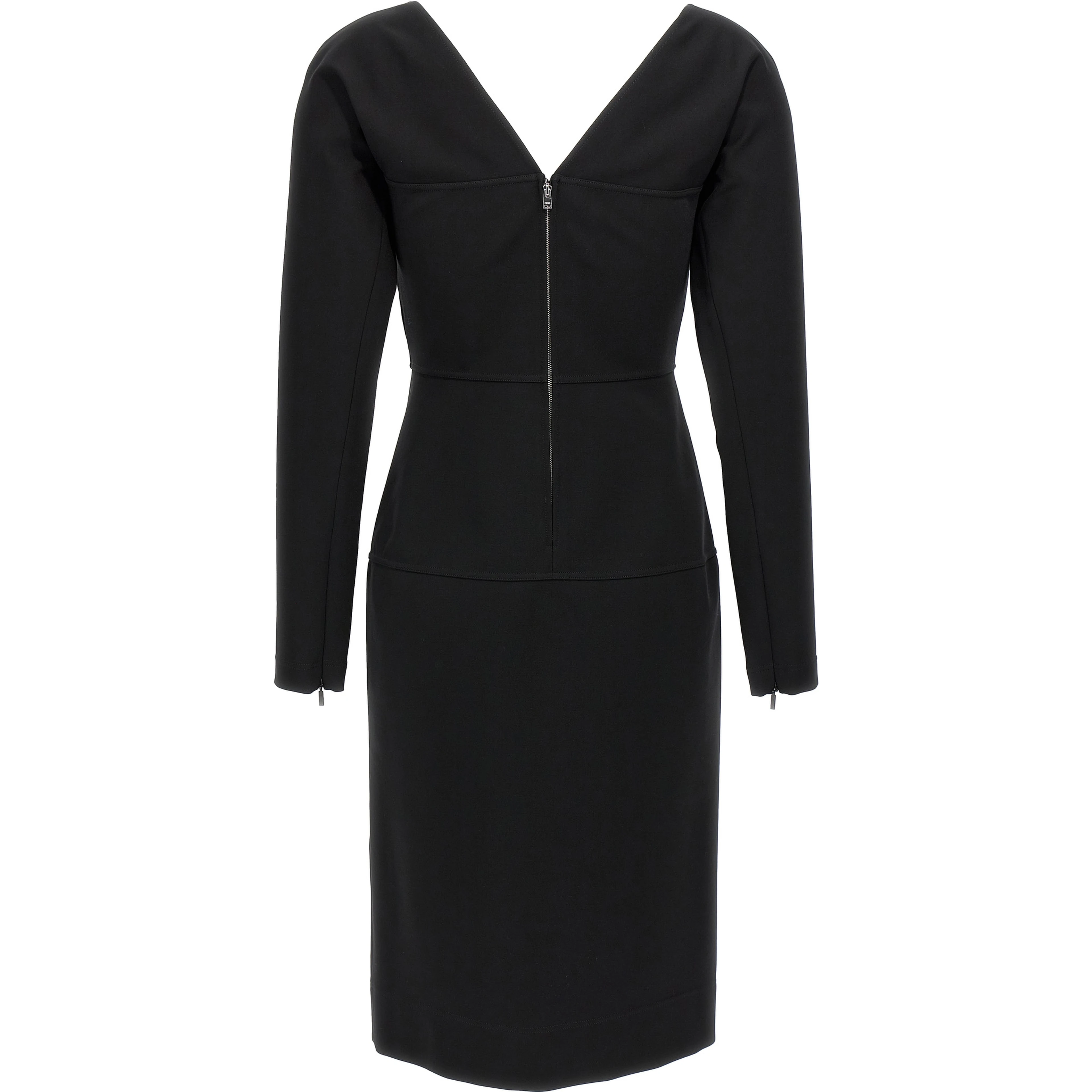 Black Viscose Midi Dress