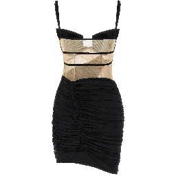 Black Viscose Short Dress