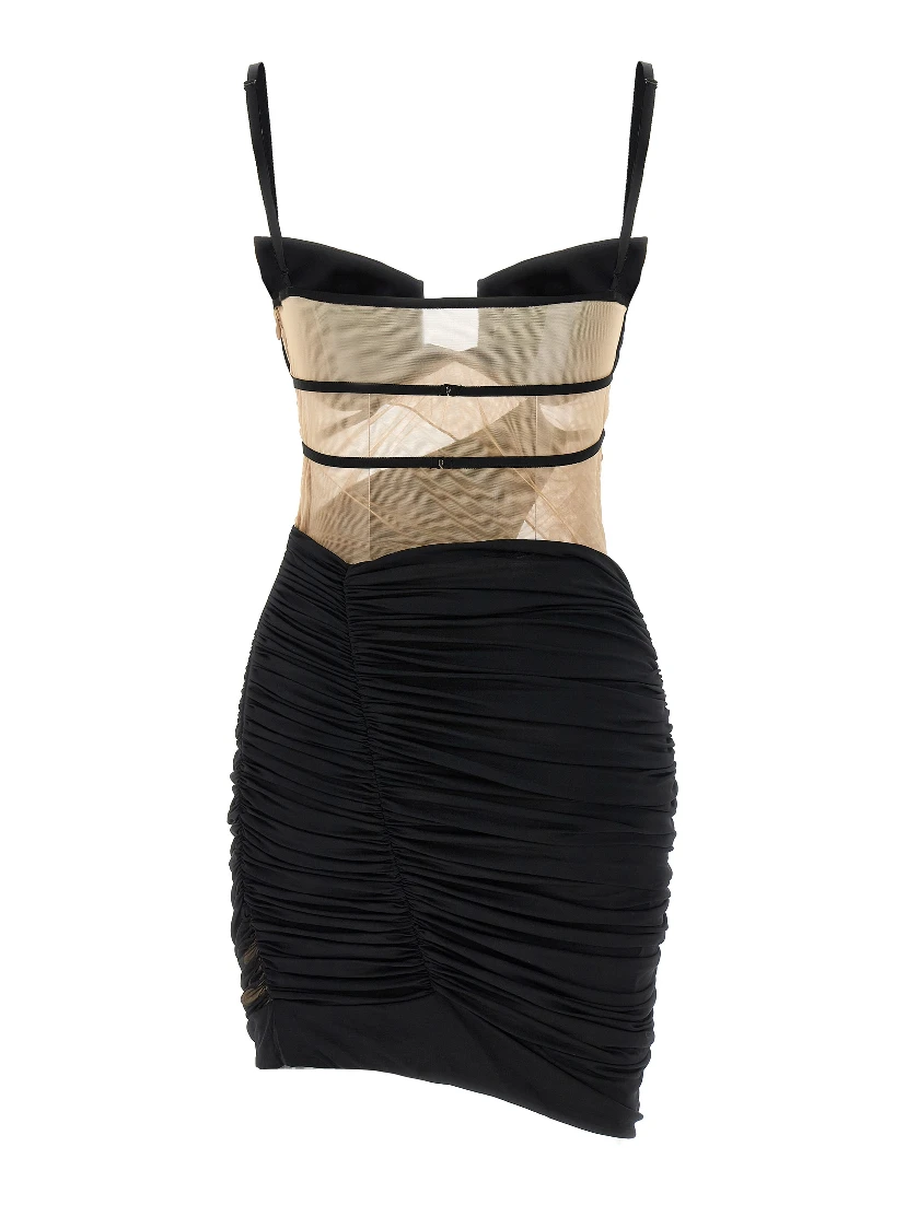 Black Viscose Short Dress