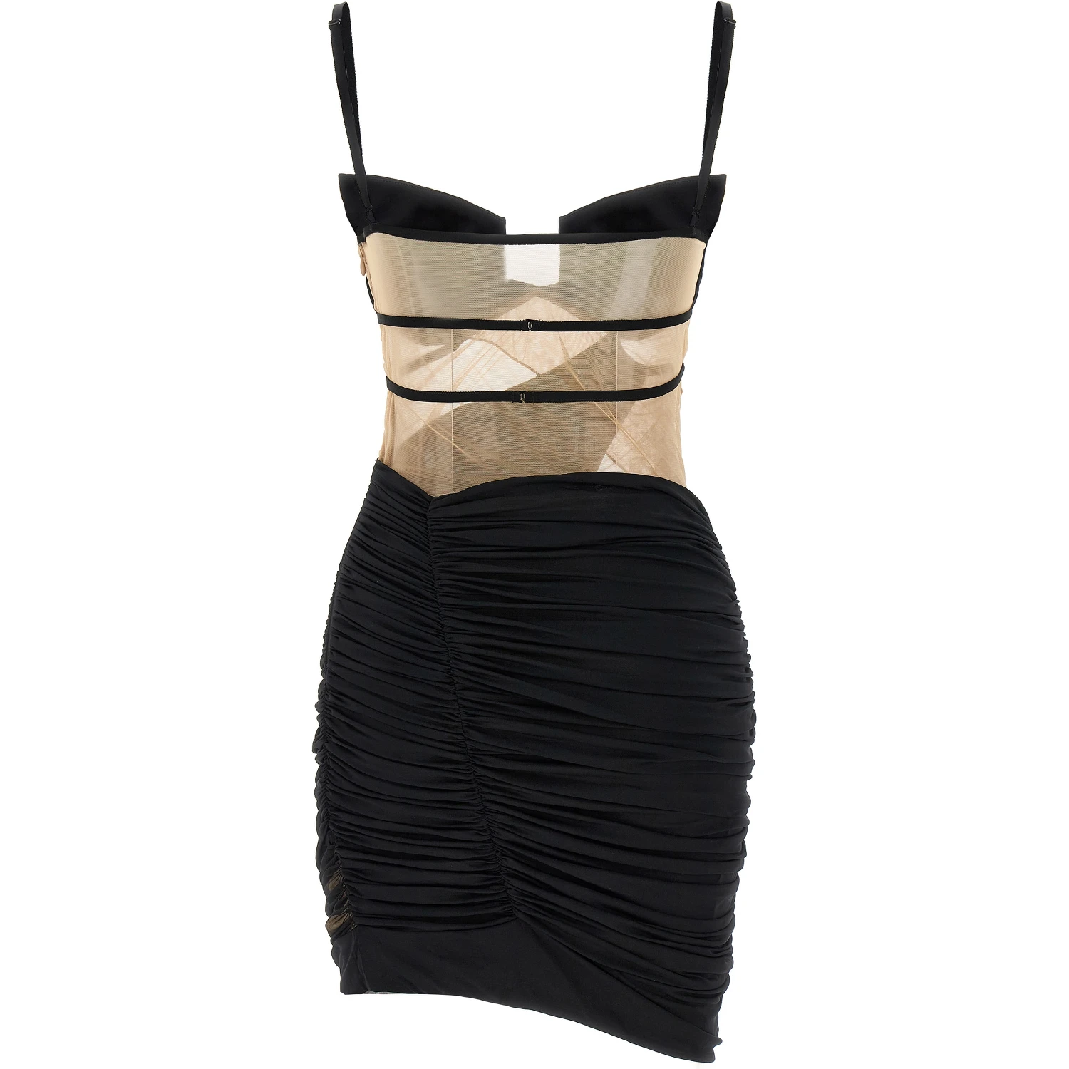 Black Viscose Short Dress