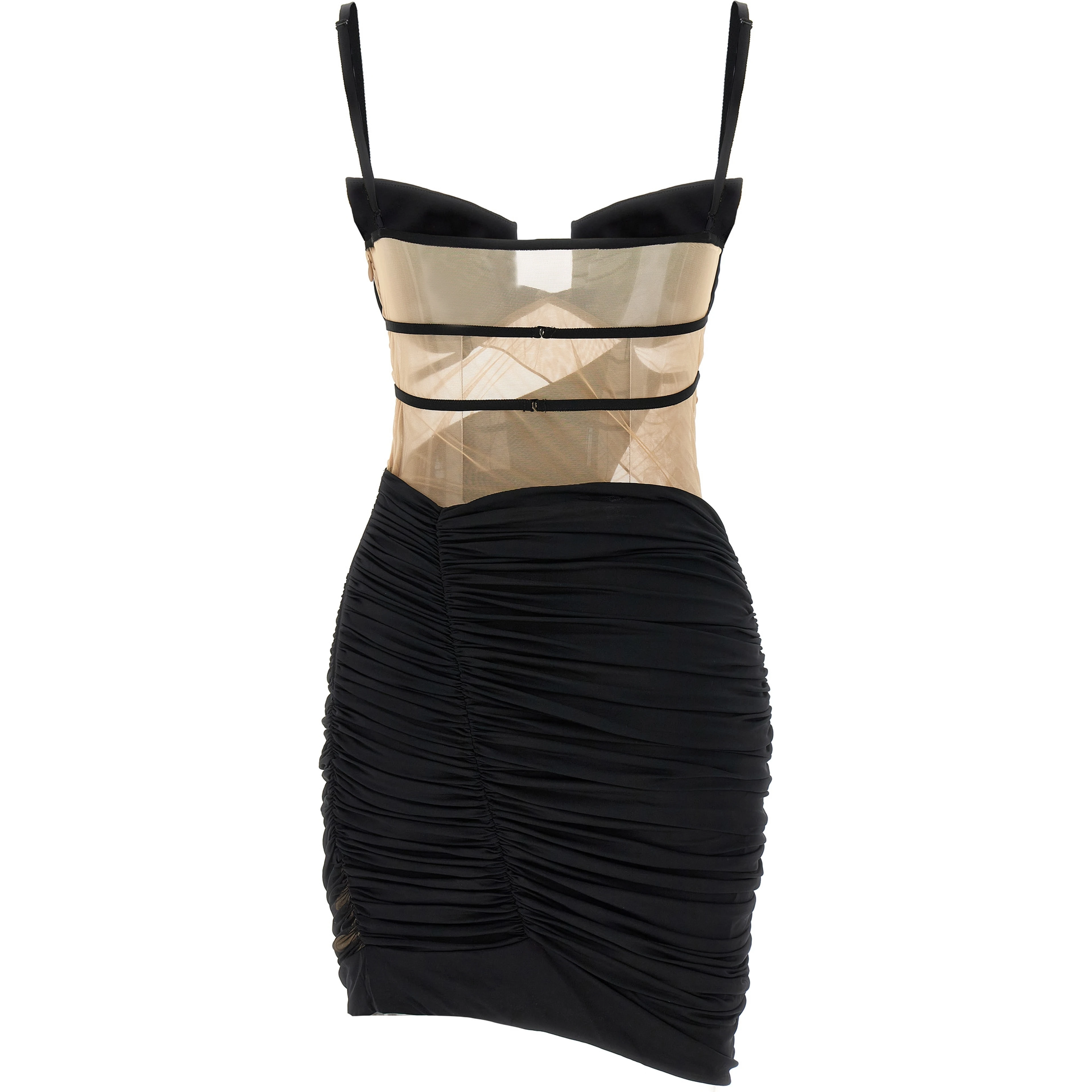 Black Viscose Short Dress