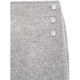 Gray Wool Long Skirt