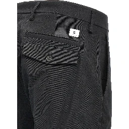 Black Cotton Casual Pants