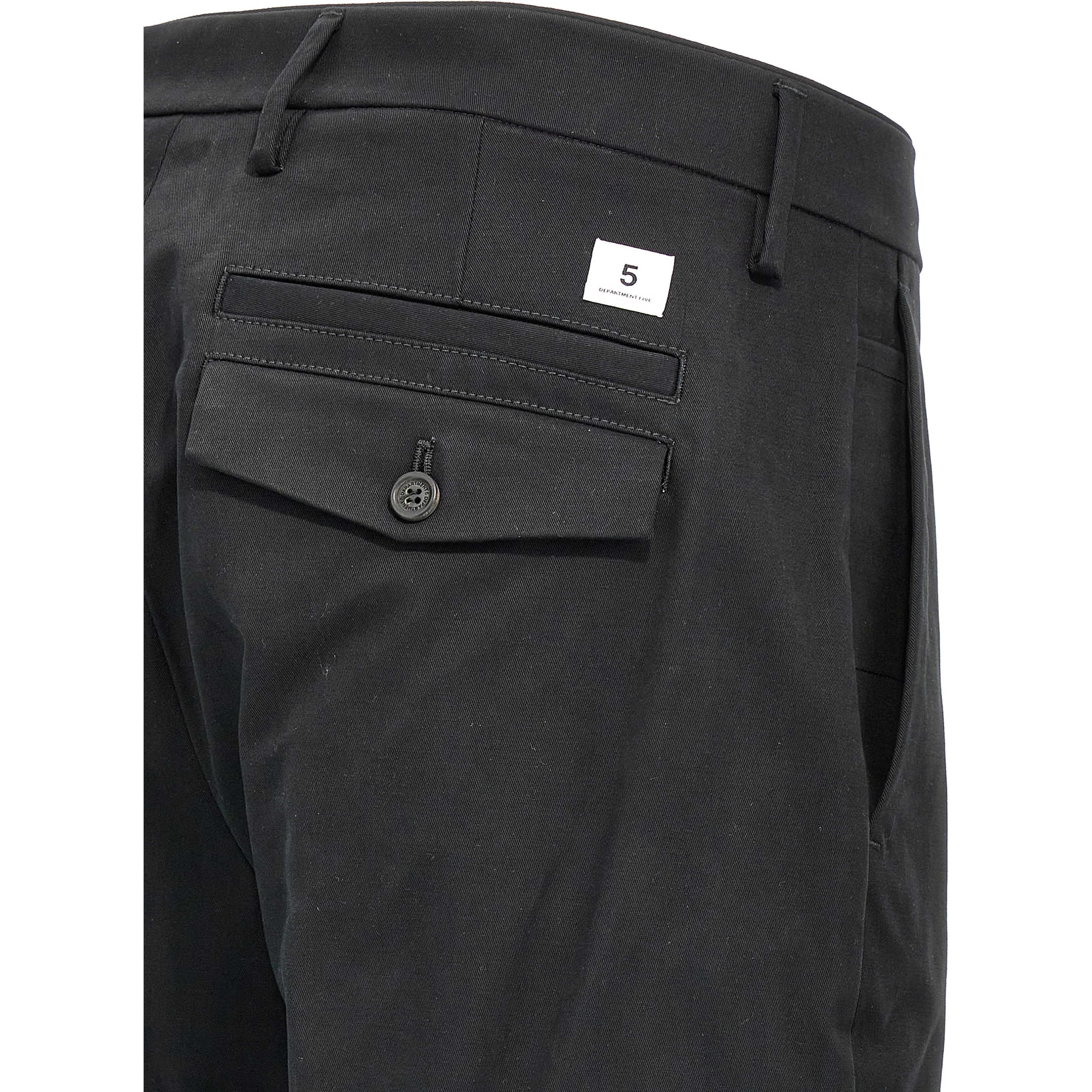 Black Cotton Casual Pants