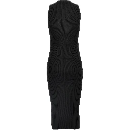 Black Viscose Midi Dress