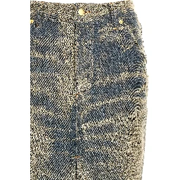 Blue Cotton Mini Skirt