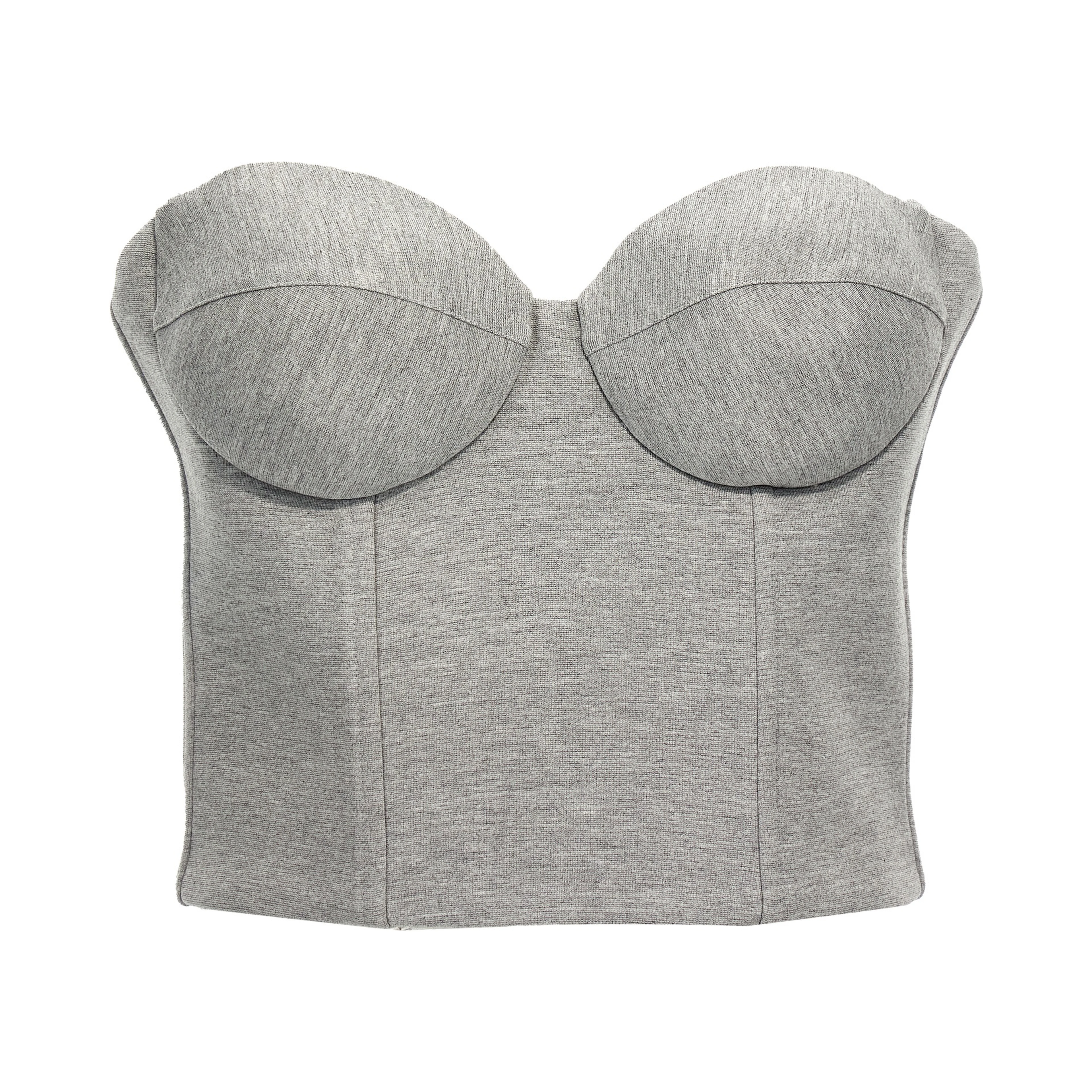 Gray Viscose Sleeveles T-Shirt