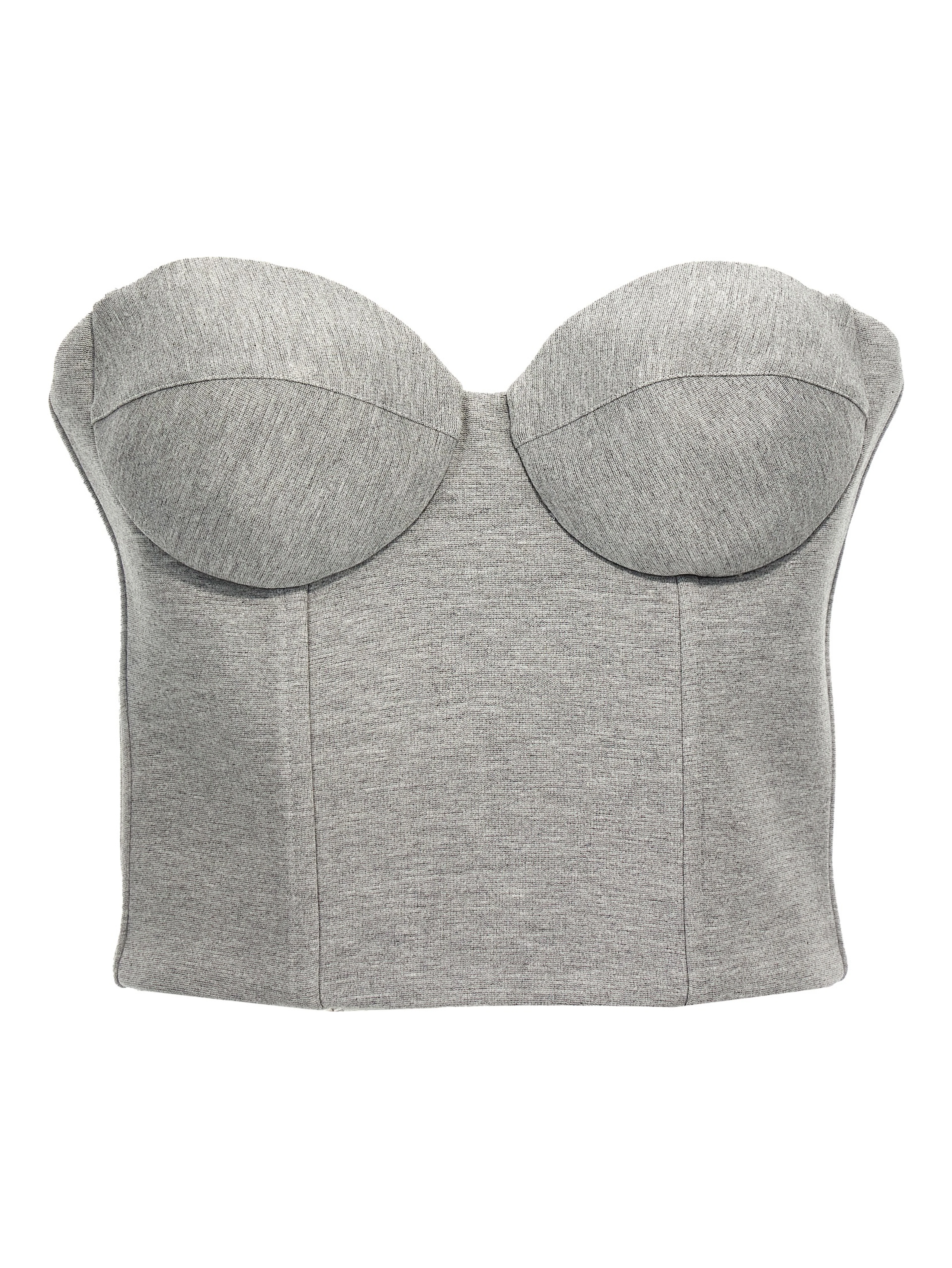 Gray Viscose Sleeveles T-Shirt