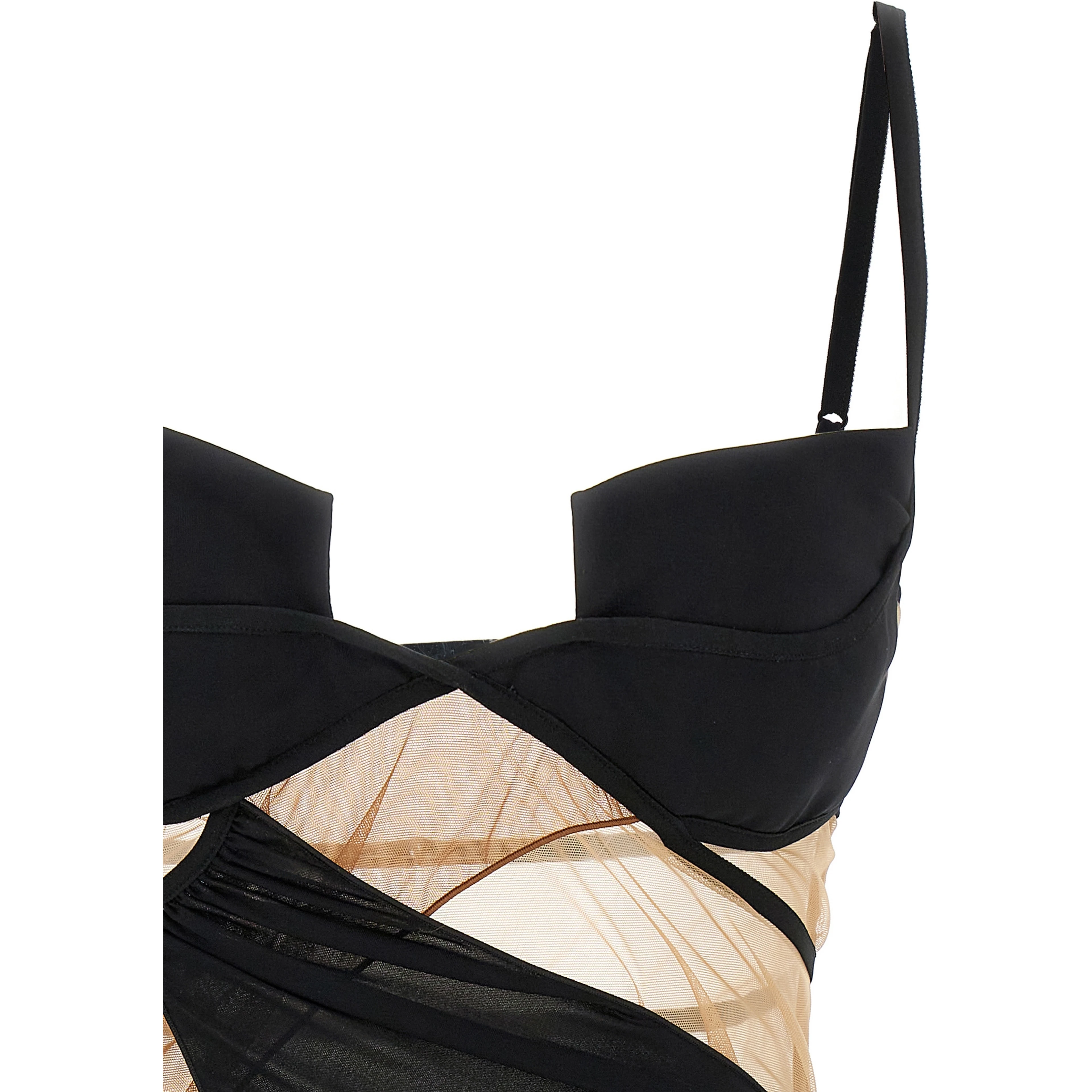Black Viscose Short Dress