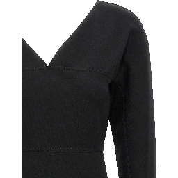 Black Viscose Midi Dress