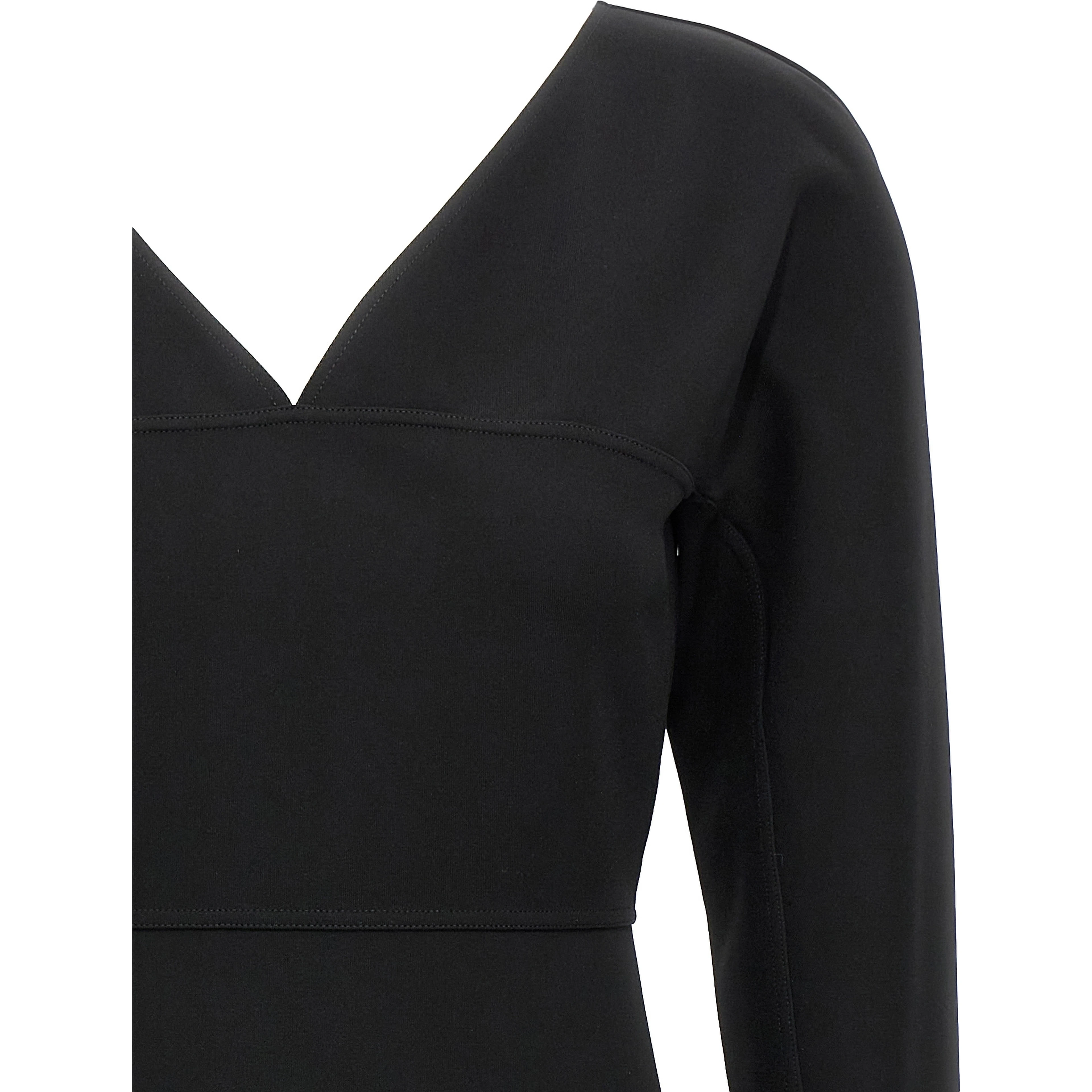 Black Viscose Midi Dress