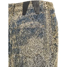 Blue Cotton Mini Skirt
