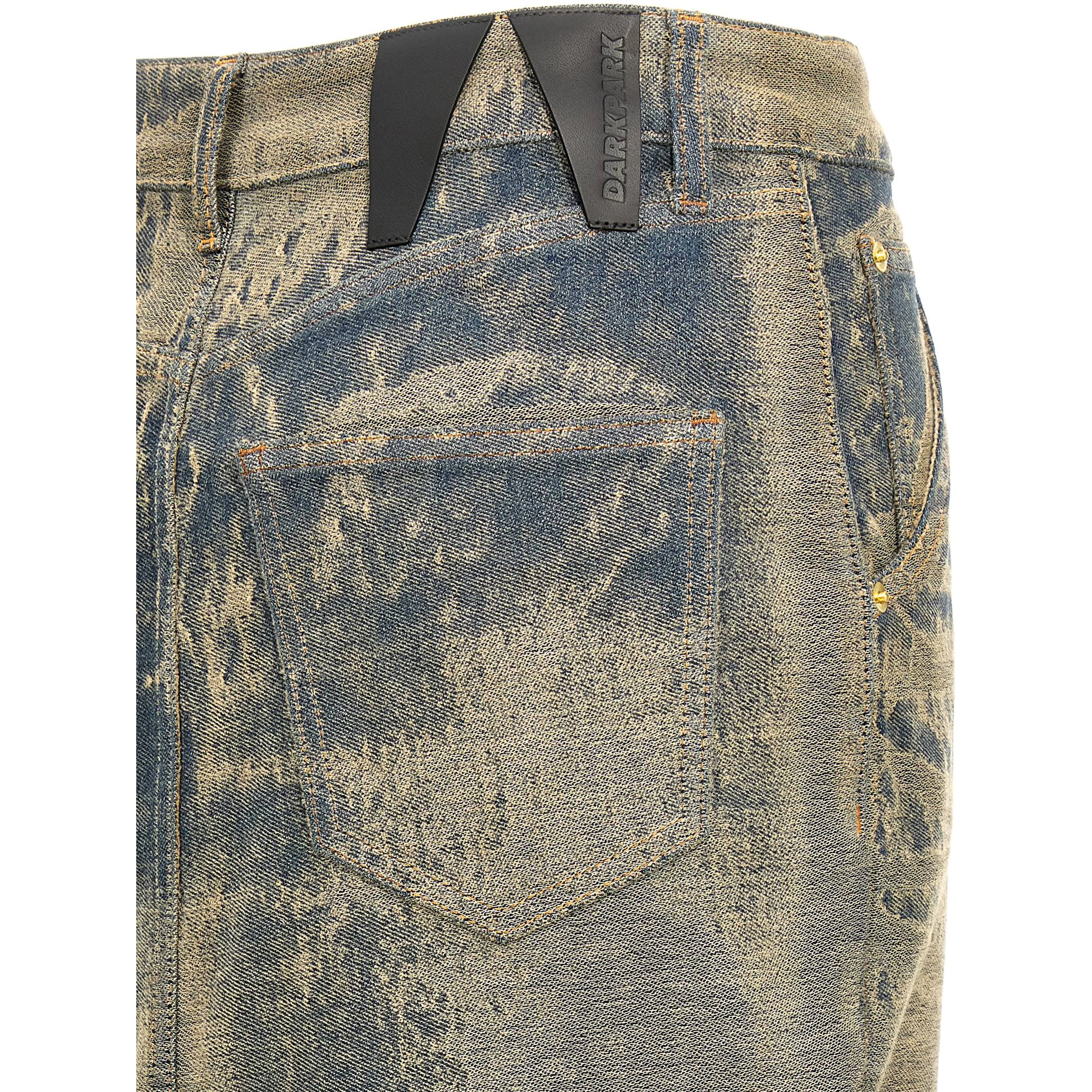 Blue Cotton Mini Skirt
