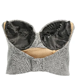 Gray Viscose Sleeveles T-Shirt