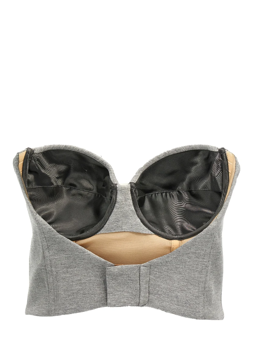 Gray Viscose Sleeveles T-Shirt