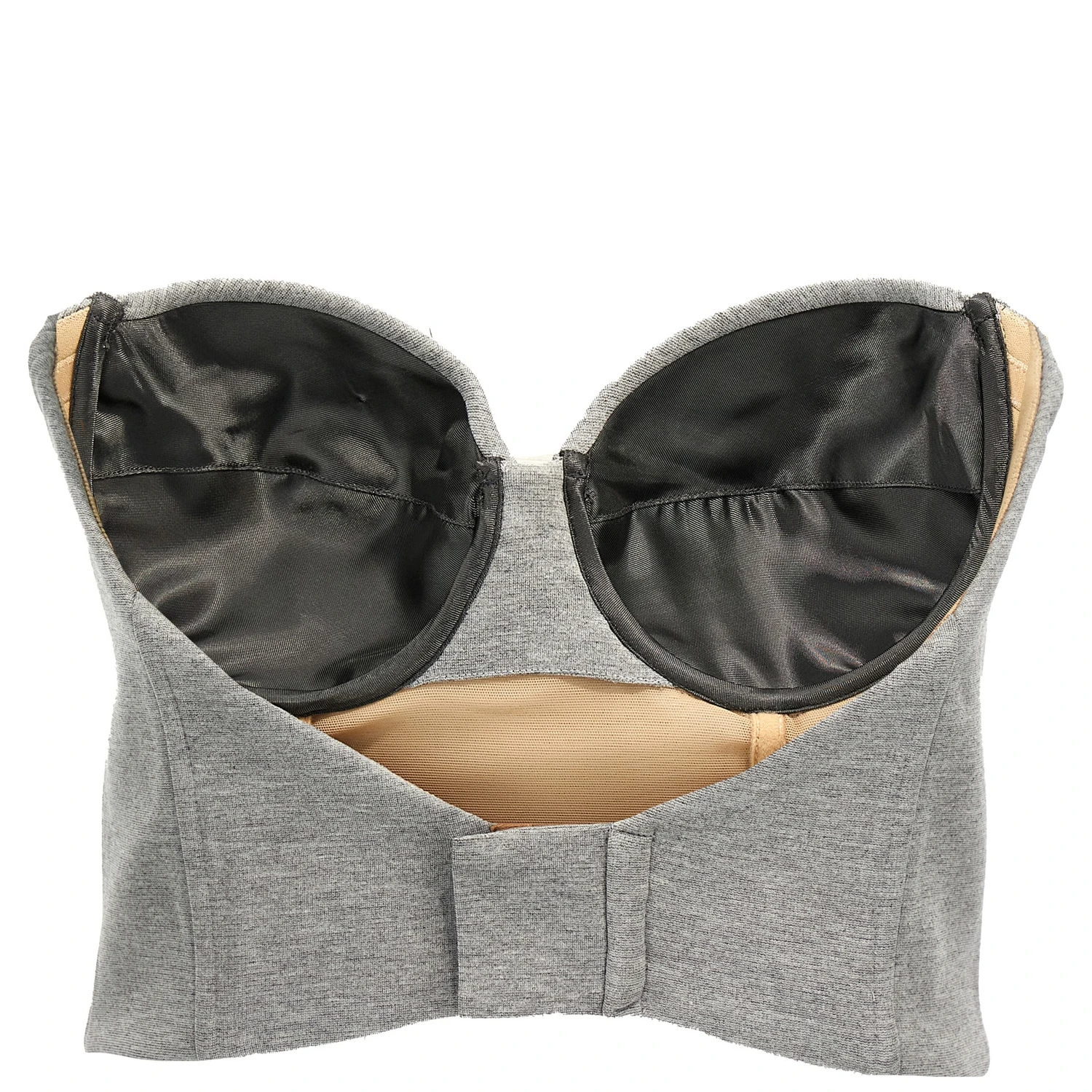 Gray Viscose Sleeveles T-Shirt