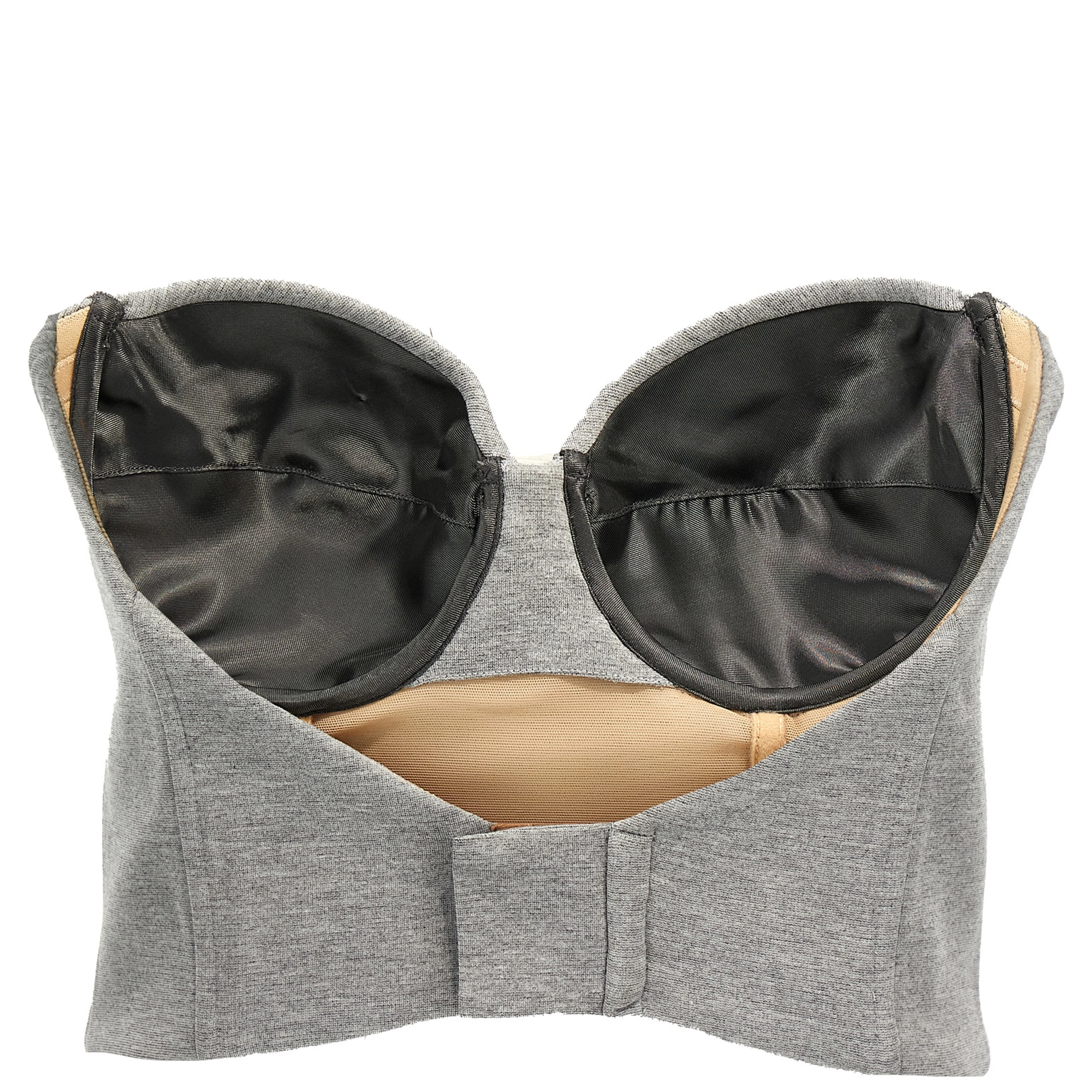 Gray Viscose Sleeveles T-Shirt